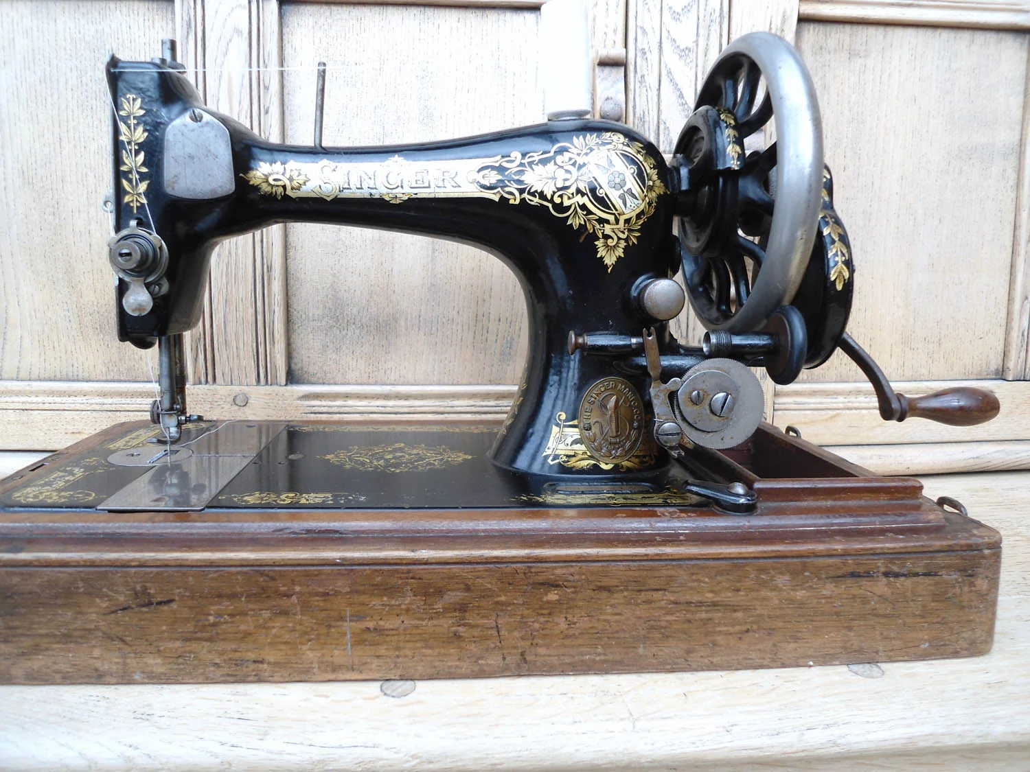 Singer 28 k. Hand cranked sewing machine from Helen Poremba's studio