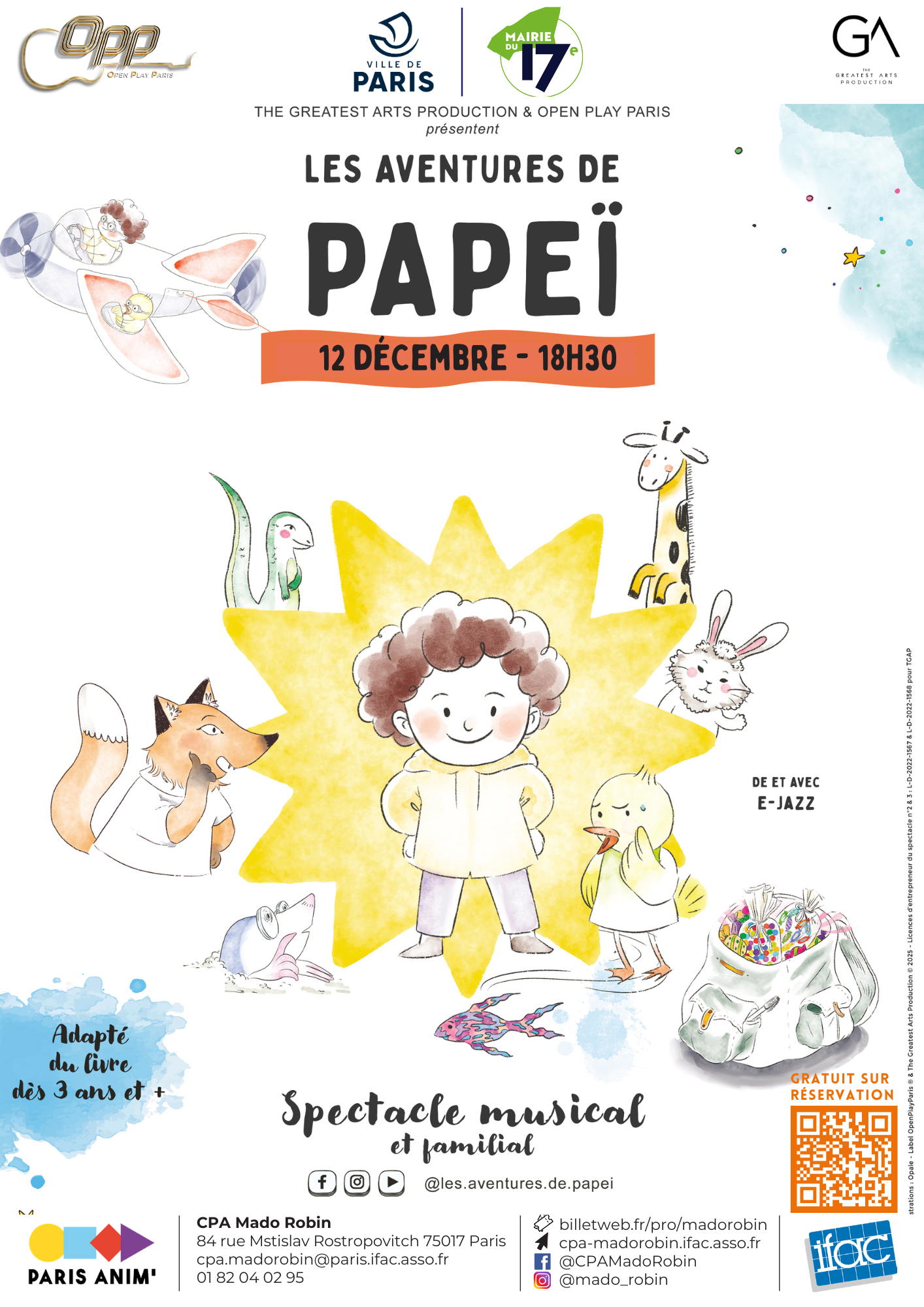 Les aventures de Papeï - Le spectacle musical au Centre Paris Anim' Mado Robin (17ème)