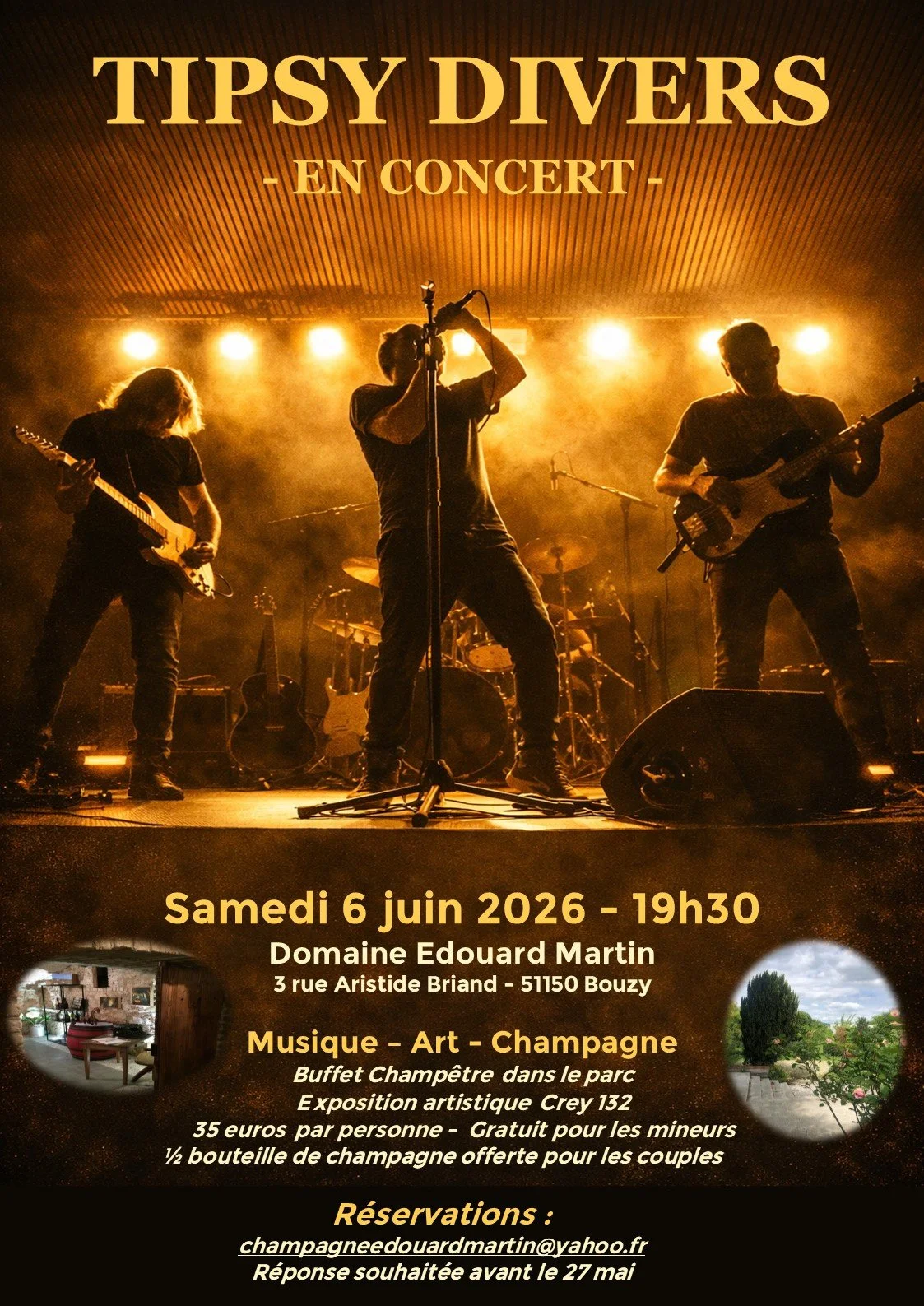 Tipsy Divers en concert au Domaine Edouard Martin à Bouzy (51)