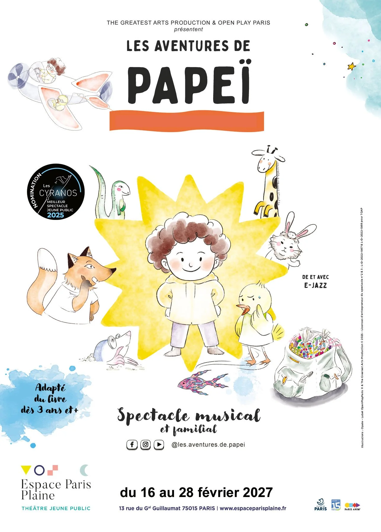 Les aventures de Papeï - Le spectacle musical à l’Espace Paris Plaine de Paris (15ème)