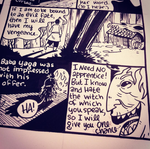 I used brush pens to ink instead of brushes so I could get those teeny lines drawn quickly!