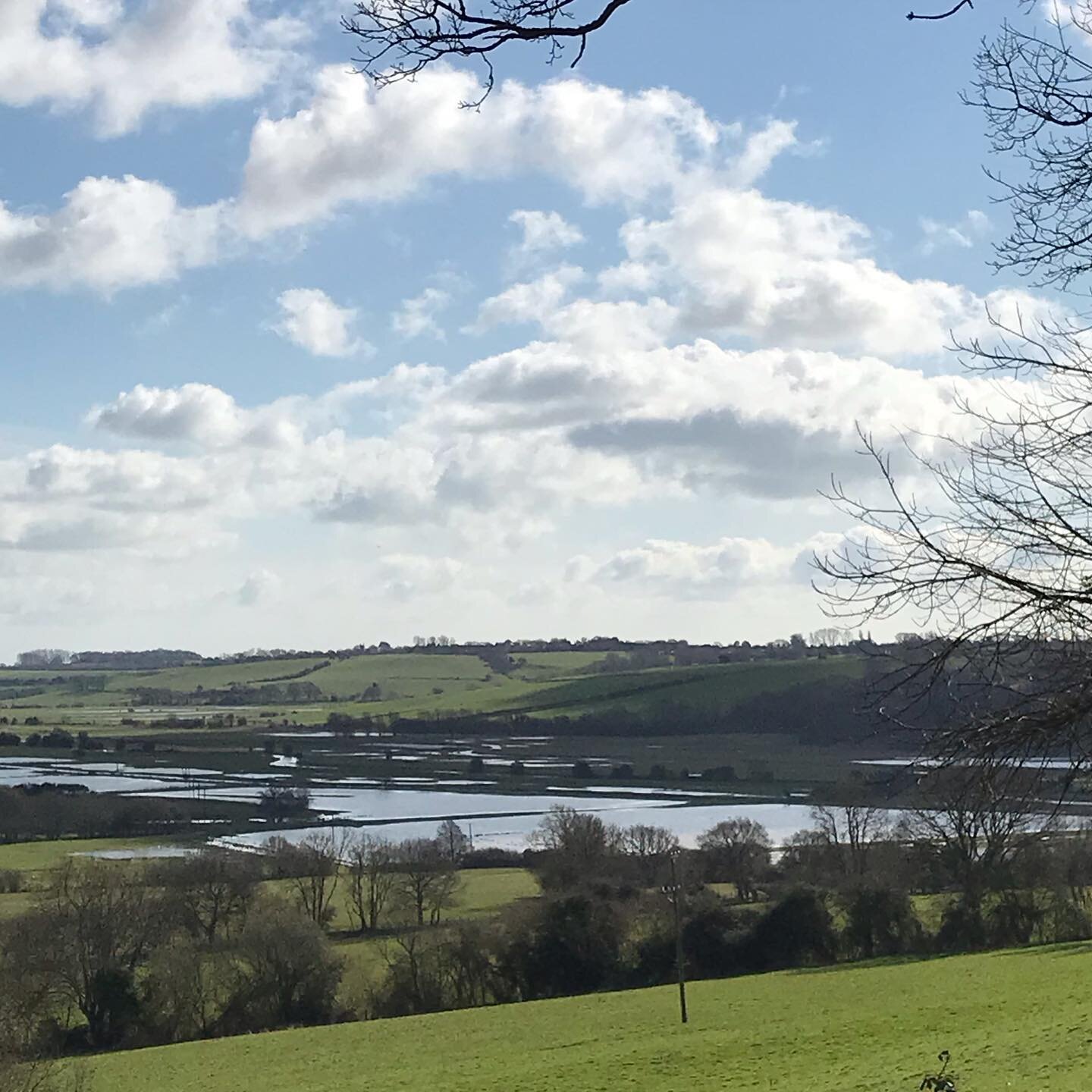 Flooding in the Brede valley, view from #barefootyurts #flood #yurts #glampinglife #glampingnotcamping #coolstays #weekendvibes #availabilitythisweekend