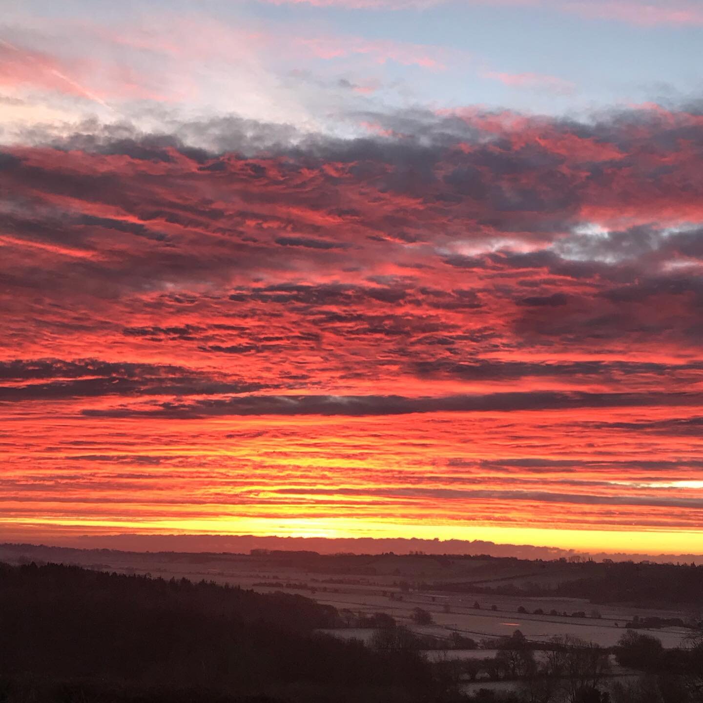 Wow what a sky this morning @barefootyurts I&rsquo;m busy painting freshening everything up for 2020 &lsquo; this sunrise a bit of a distraction 😊&rsquo; Looking forward to the new season ahead and to welcoming new and old guests to come and enjoy t