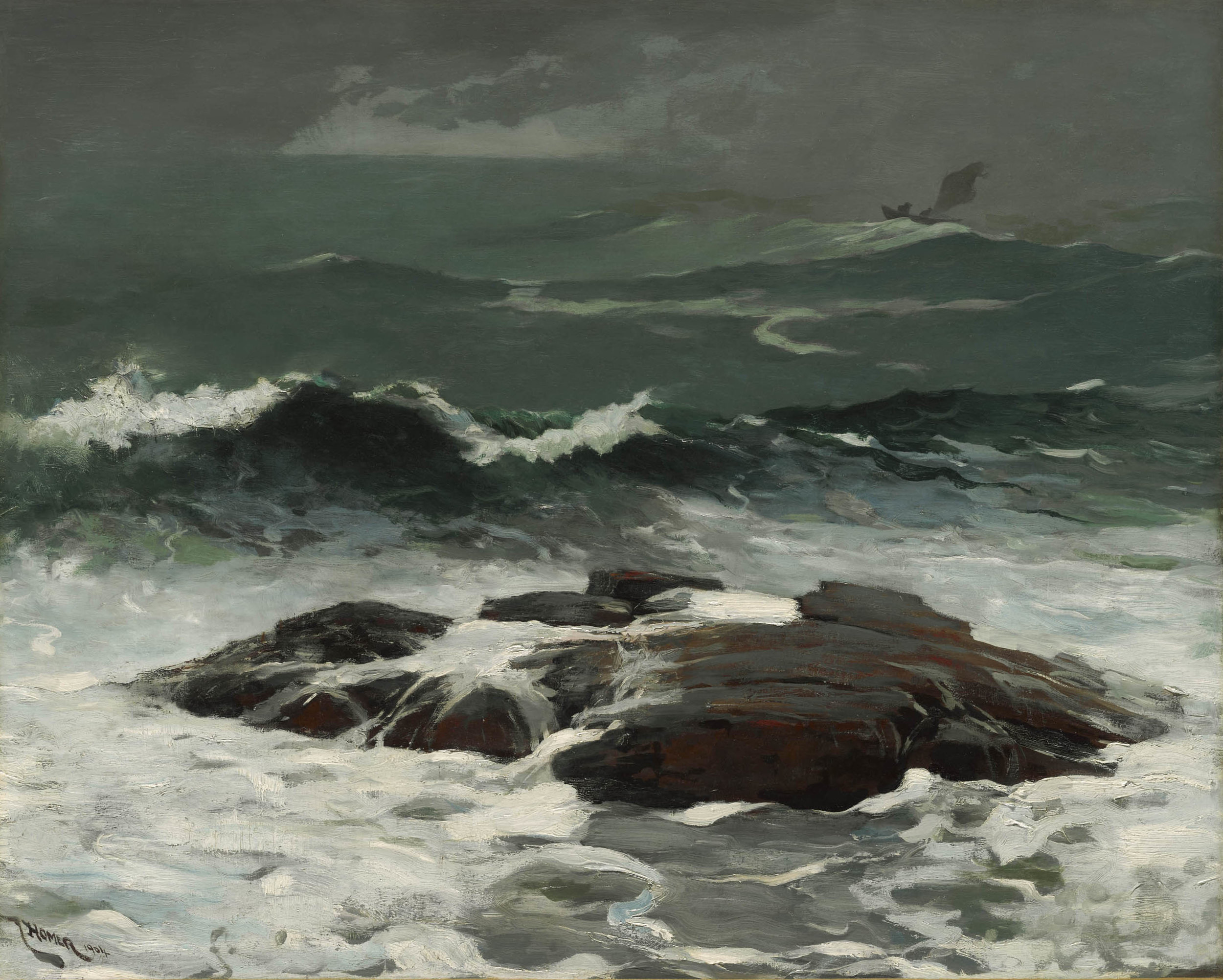  Winslow Homer (American, 1836–1910), Summer Squall, 1904. Oil on canvas, 24 1/4 x 30 1/4 in. (61.6 x 76.8 cm). Sterling and Francine Clark Art Institute, Williamstown, Massachusetts, 1955.8 