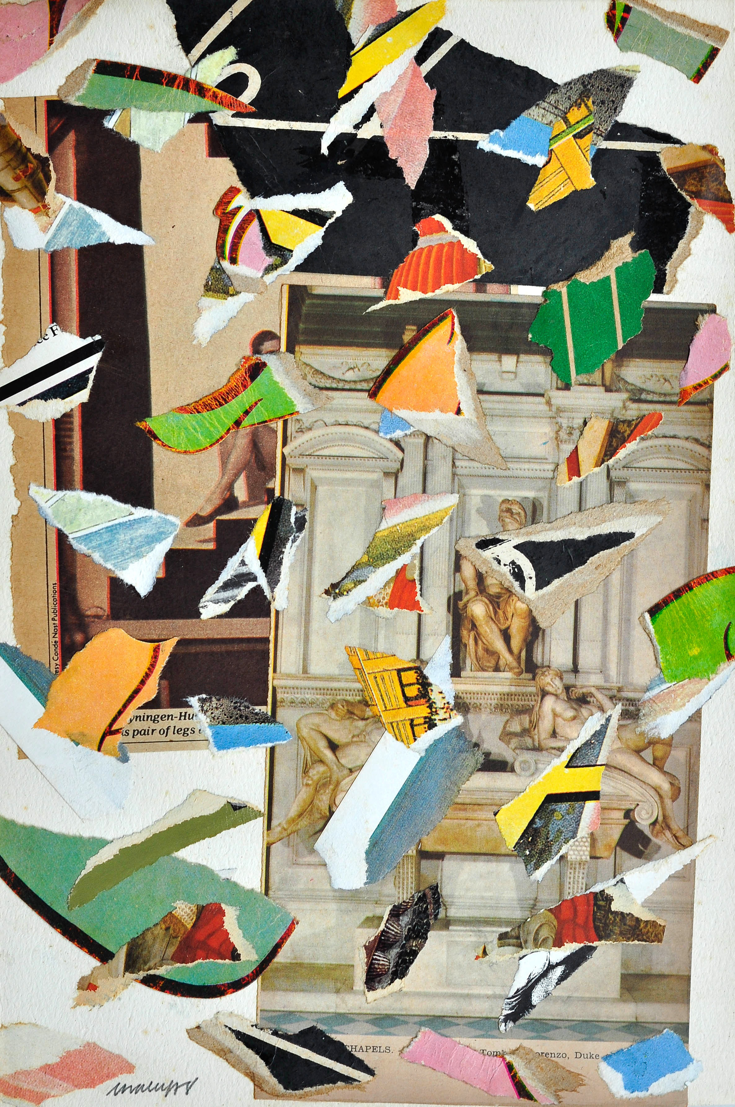 Tomb, ( 1978) Collage , 28 x 19, 28 x 19, cortesía del artista y Asia Art Archive, Hong Kong.