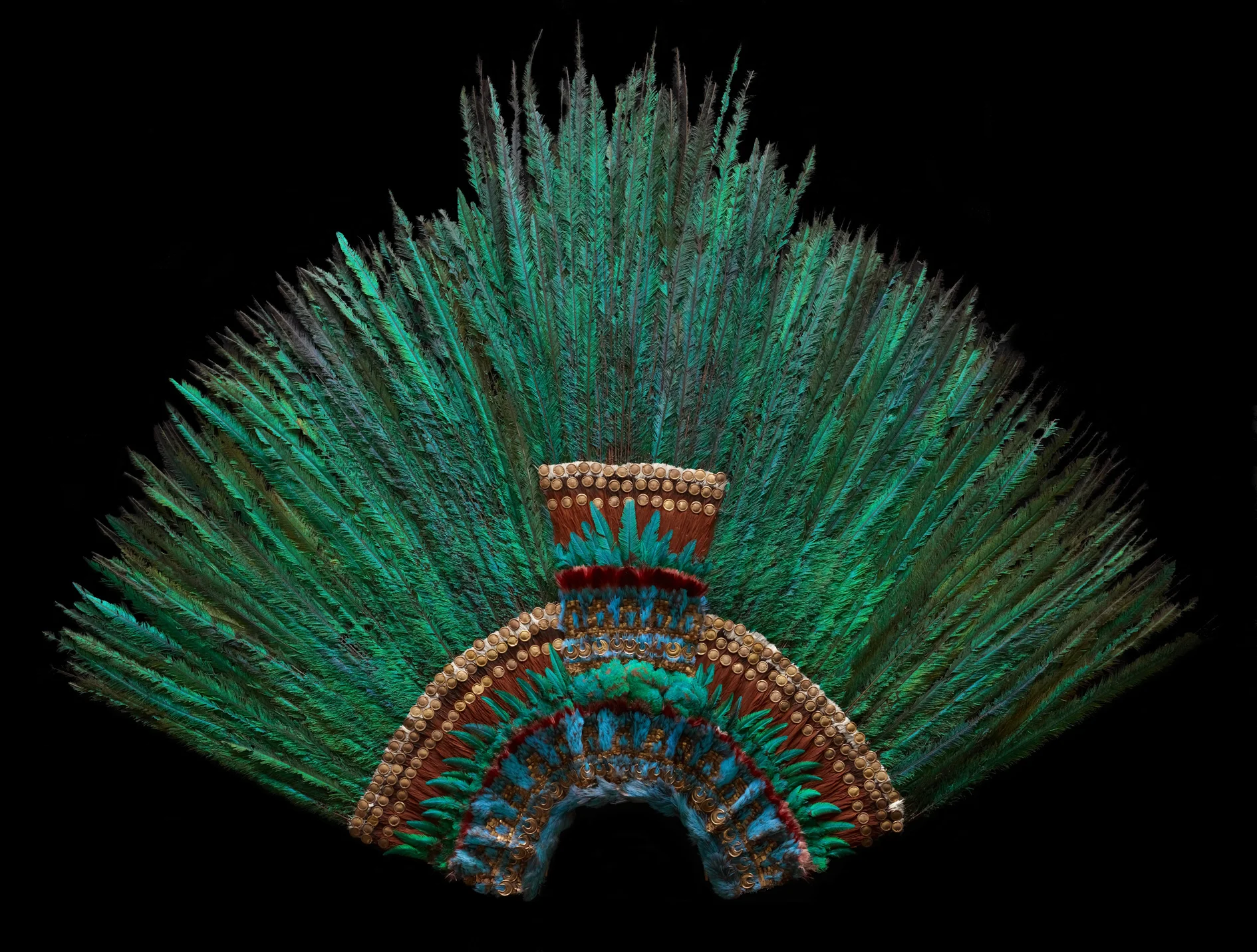El penacho en el Weltmuseum de Viena.