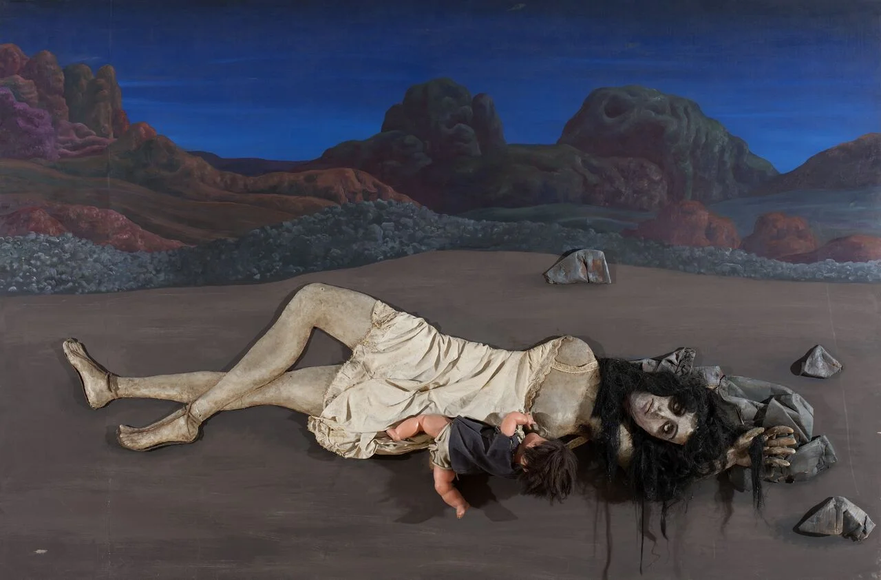 ANTONIO BERNI (1905) La Difunta Correa, 1971-1976, técnica mixta, instalación, 250 x 420, Colección de Arte Amalia Lacroze de Fortabat, Buenos Aires.