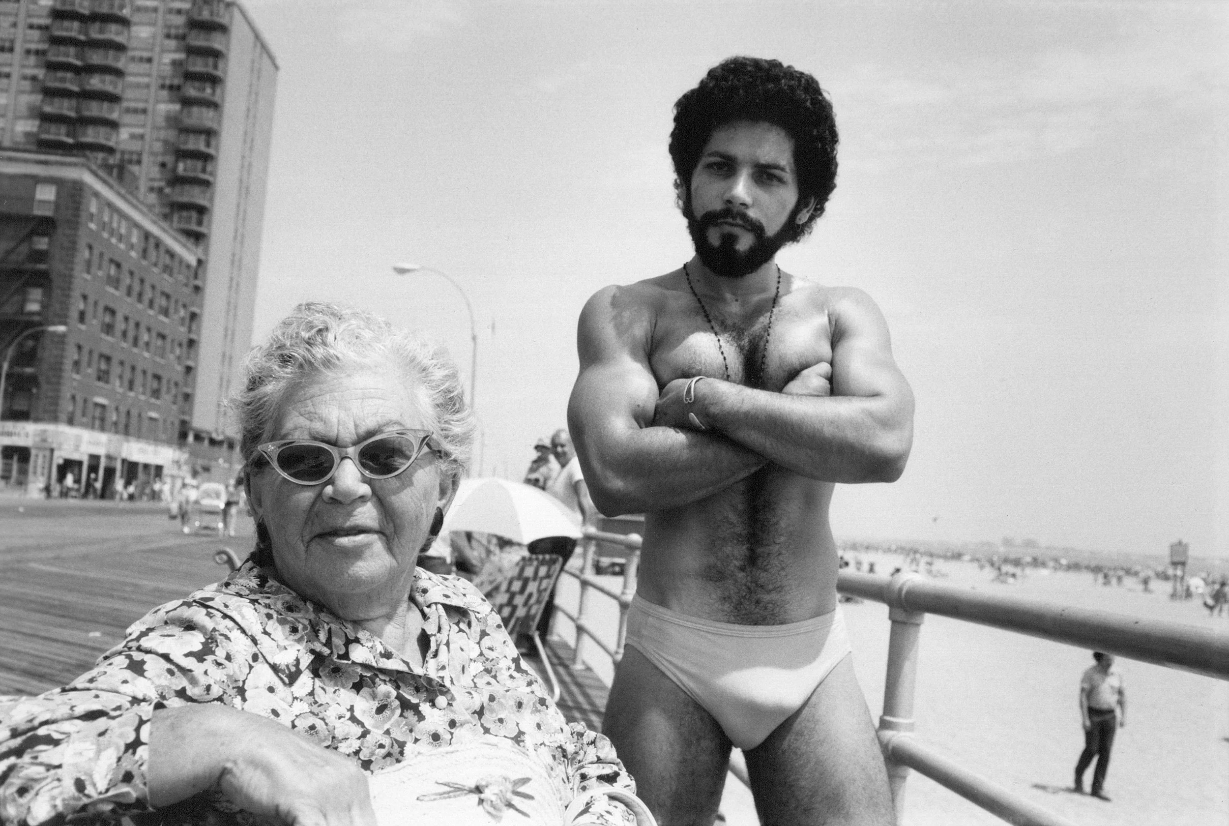 Gottfried Angel & Woman on Boardwalk In Brighton Beach LG.jpg