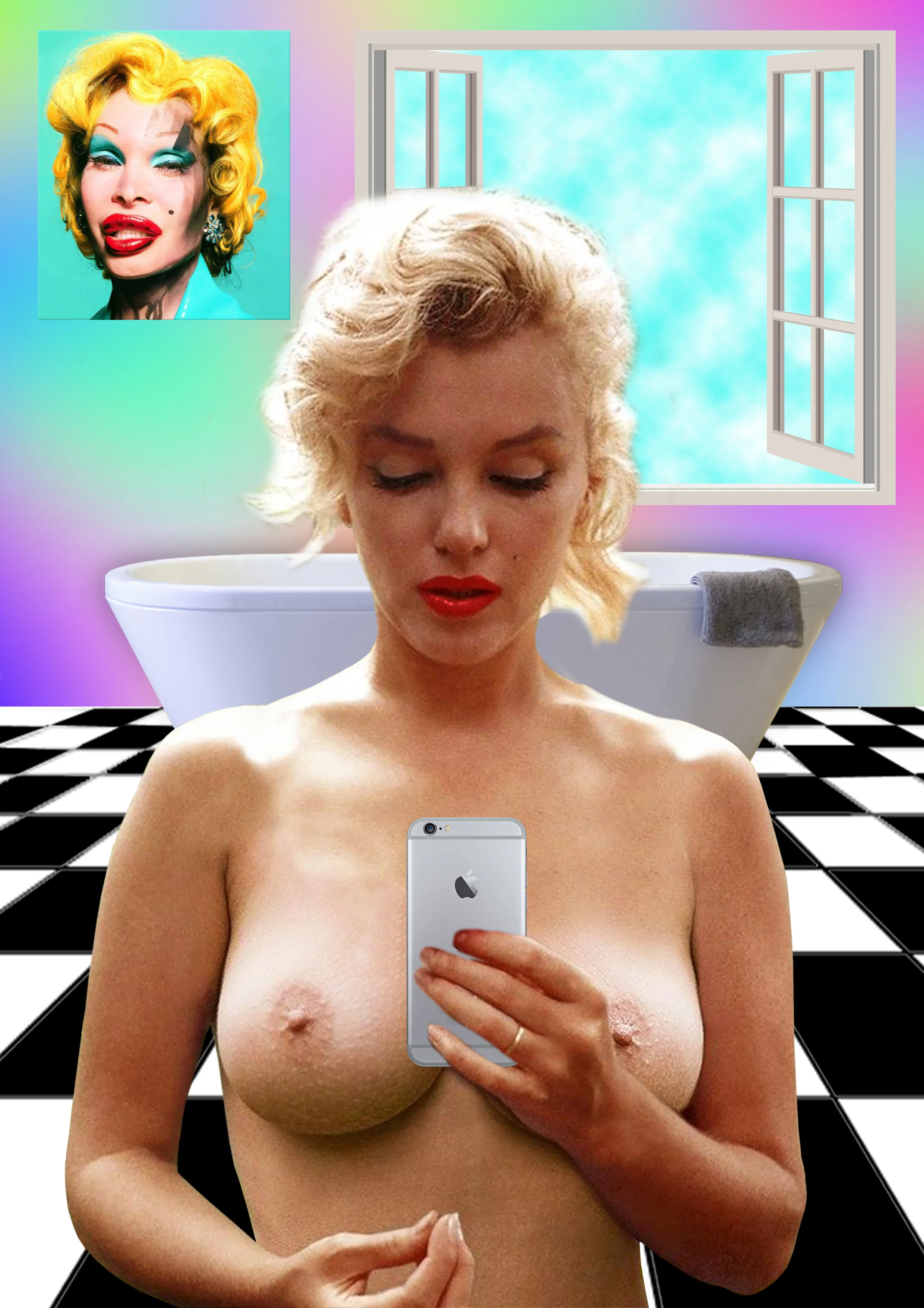 MS NINA (1991) Belfie , 2017, collage digital, 42 x 29.7