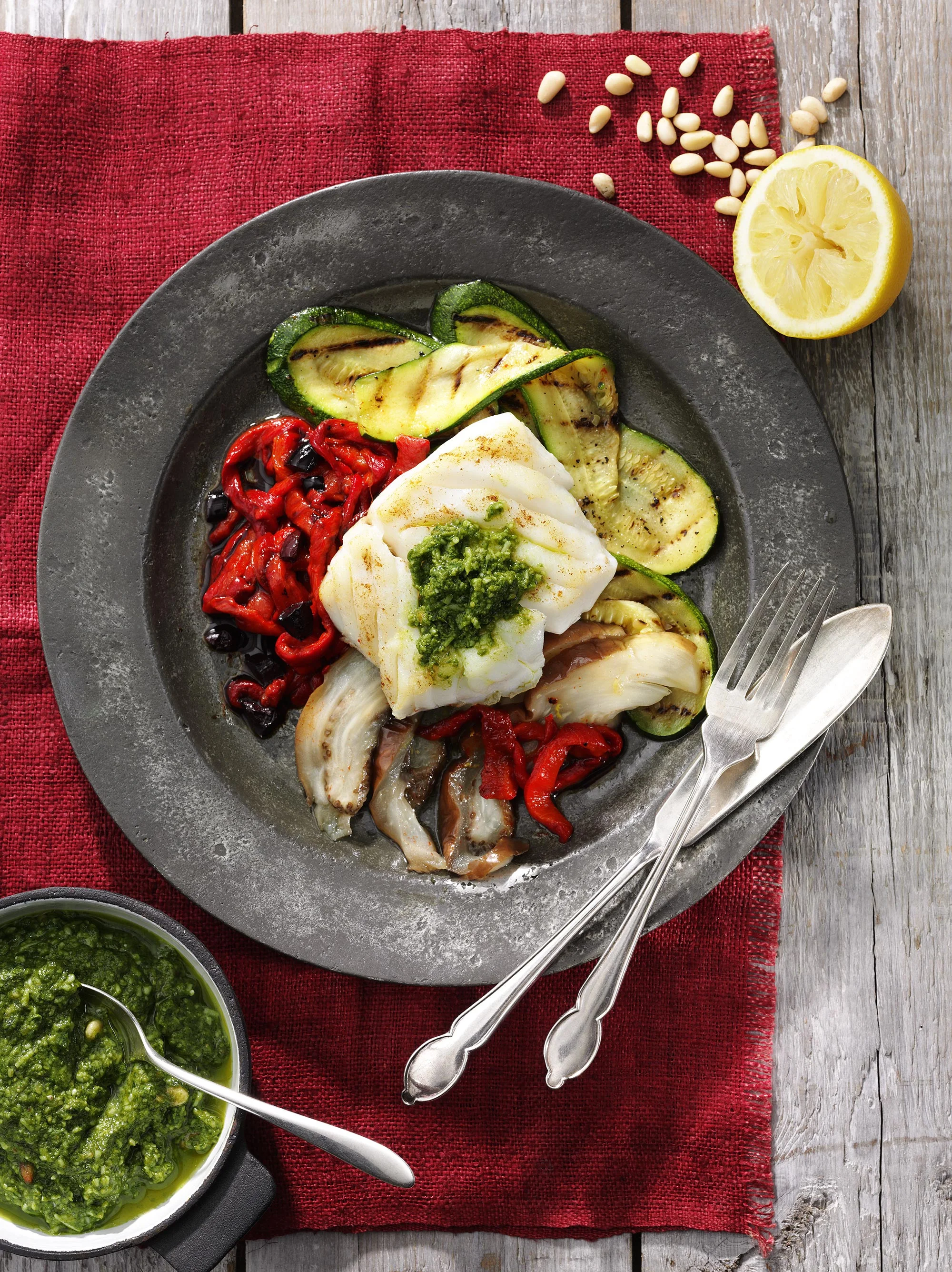 Hilary Moore Food Photography Cod Fillet Pesto
