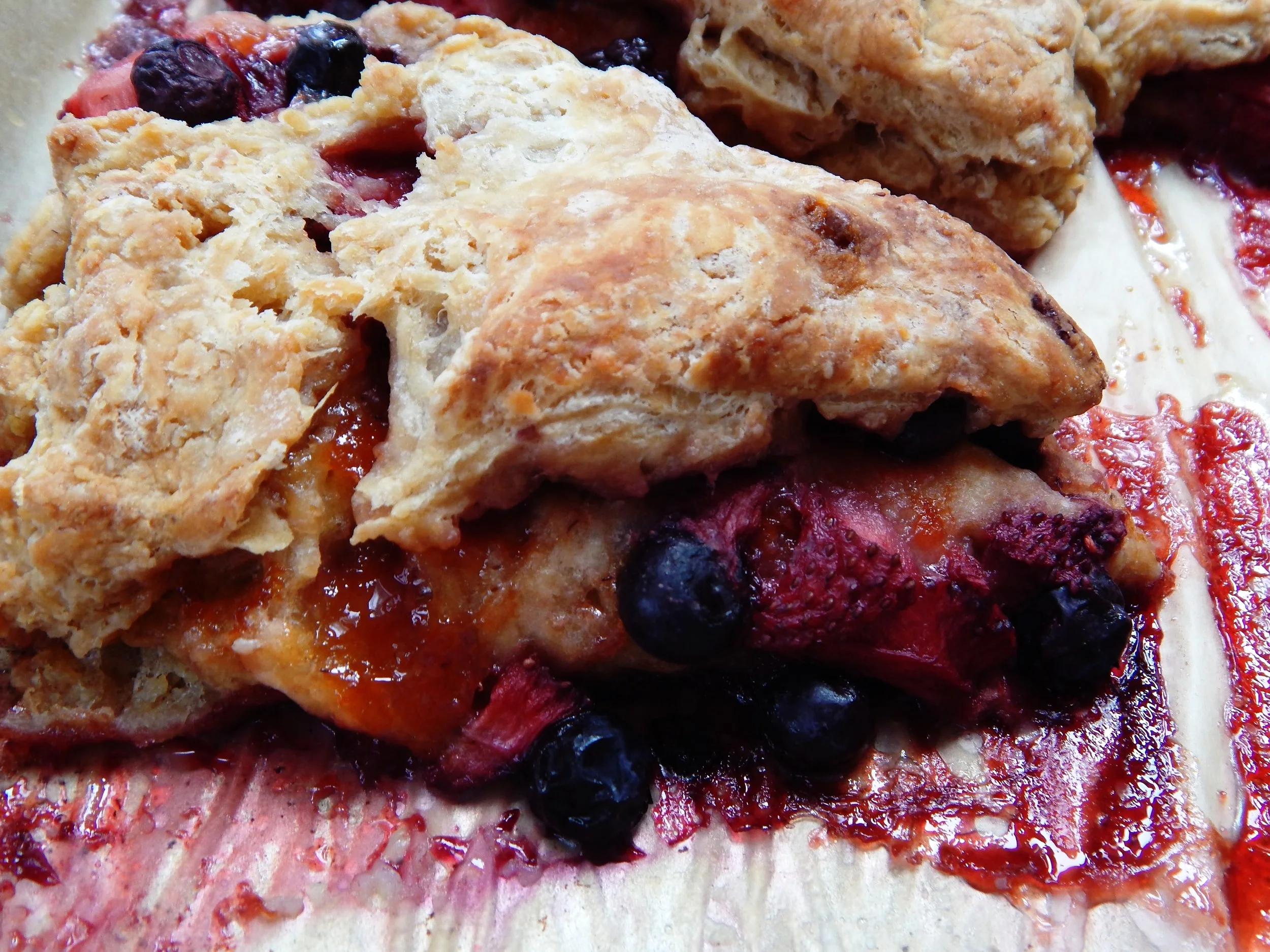 Rustic Scones ~ fresh mixed berries & apricot jam