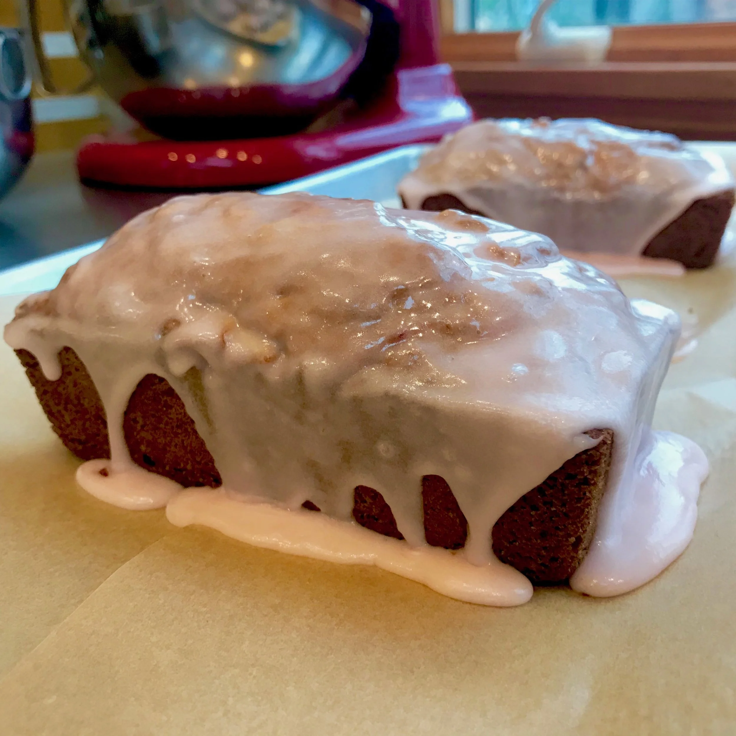 Soft Sweet Cherry Tea Bread w/ a Velvety Cherry Almond Drip