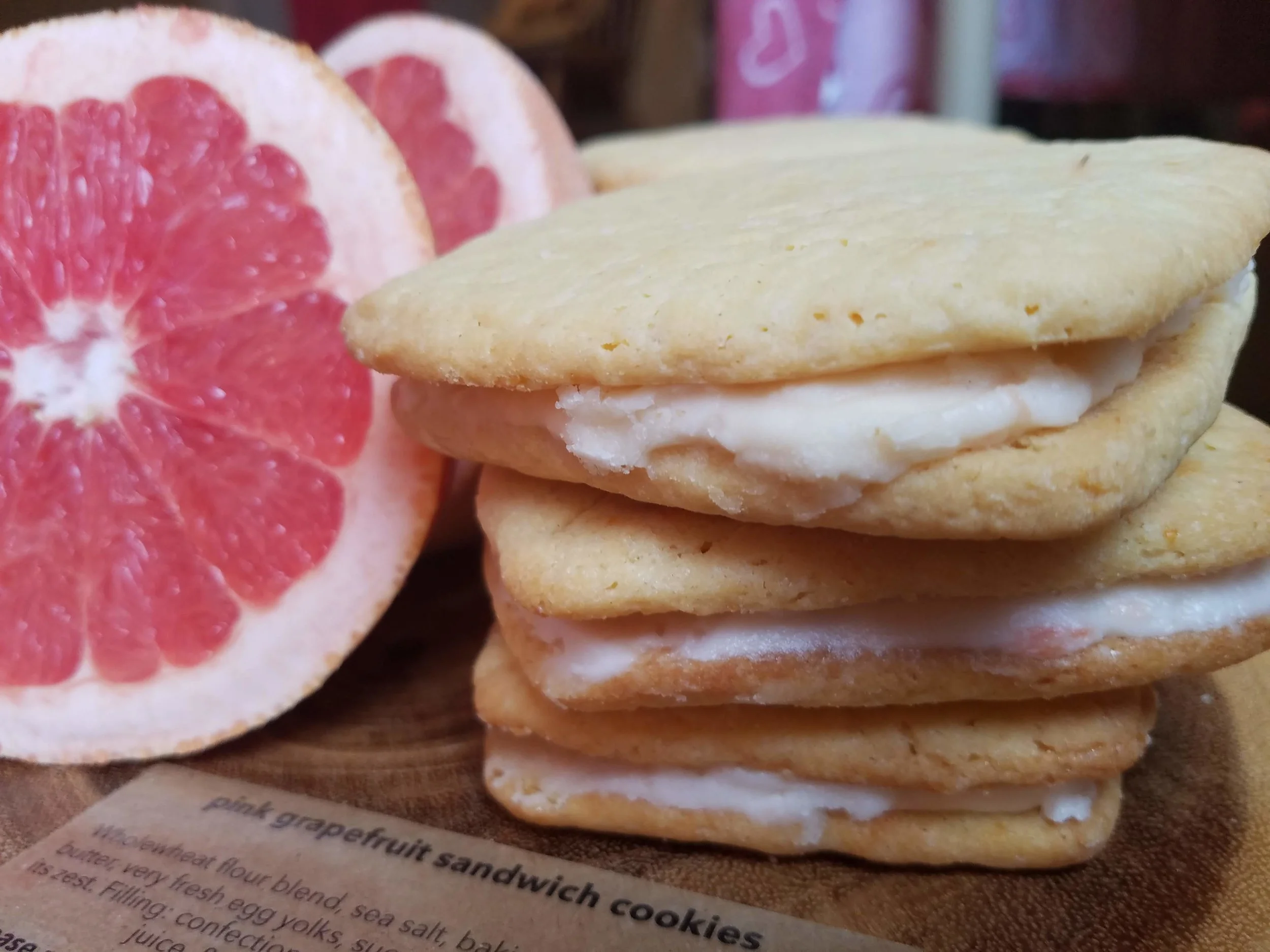 Pink Grapefruit Sandwich Cookies