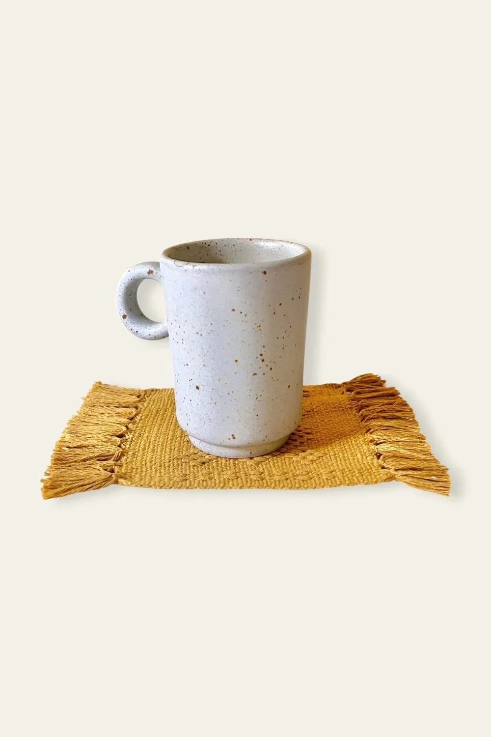 Handwoven cotton coasters, set of 4