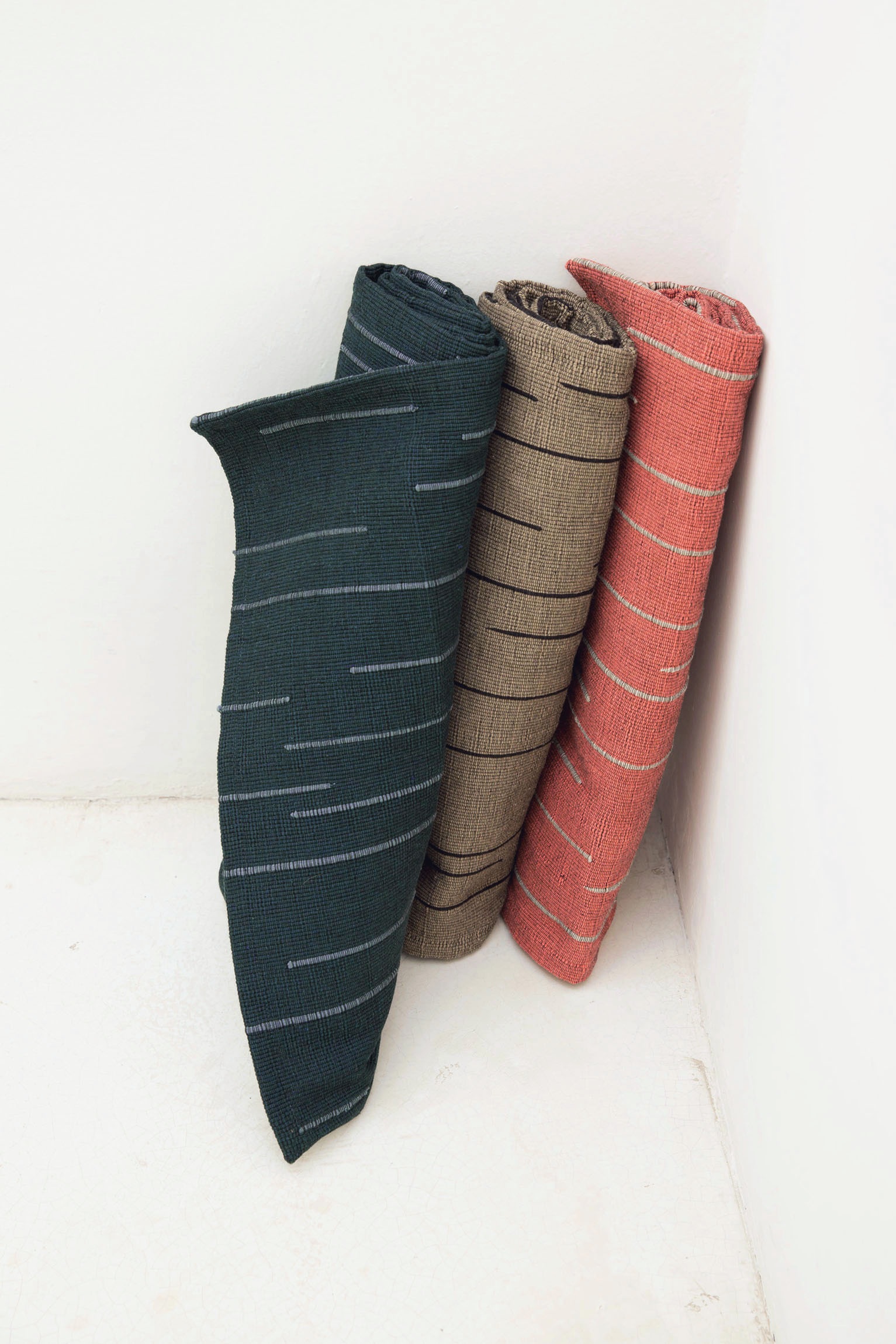 handwoven cotton rug made in Mexico