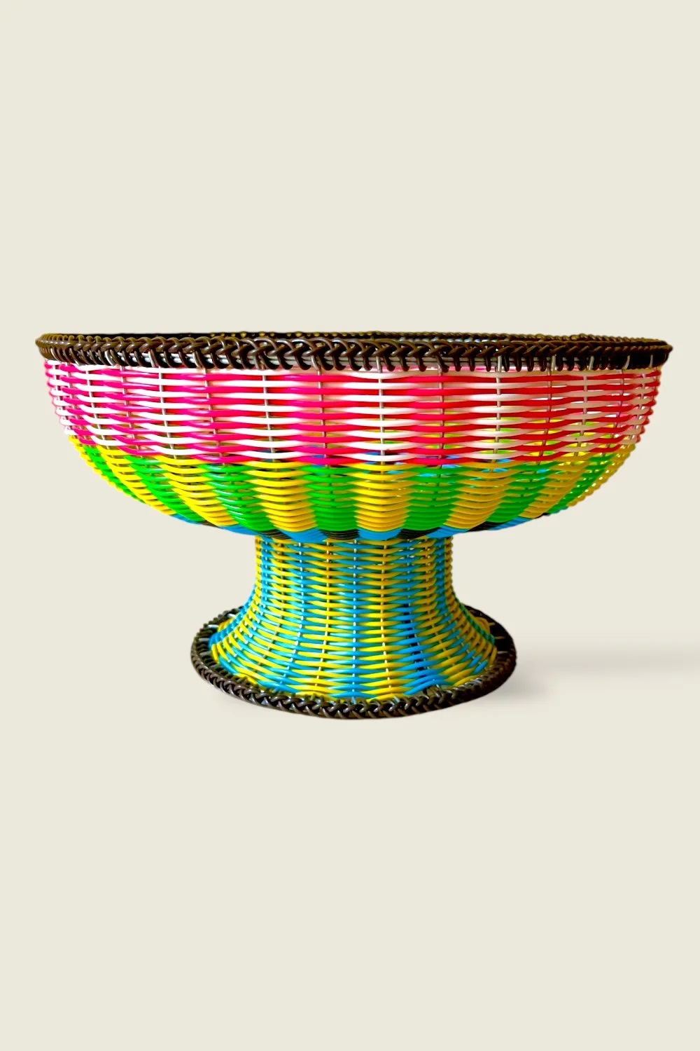 Mexican plastic woven fruit bowl