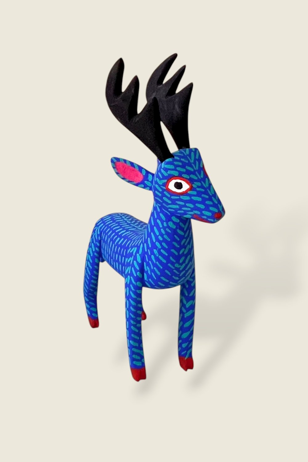 Deer alebrije in blue and turquoise