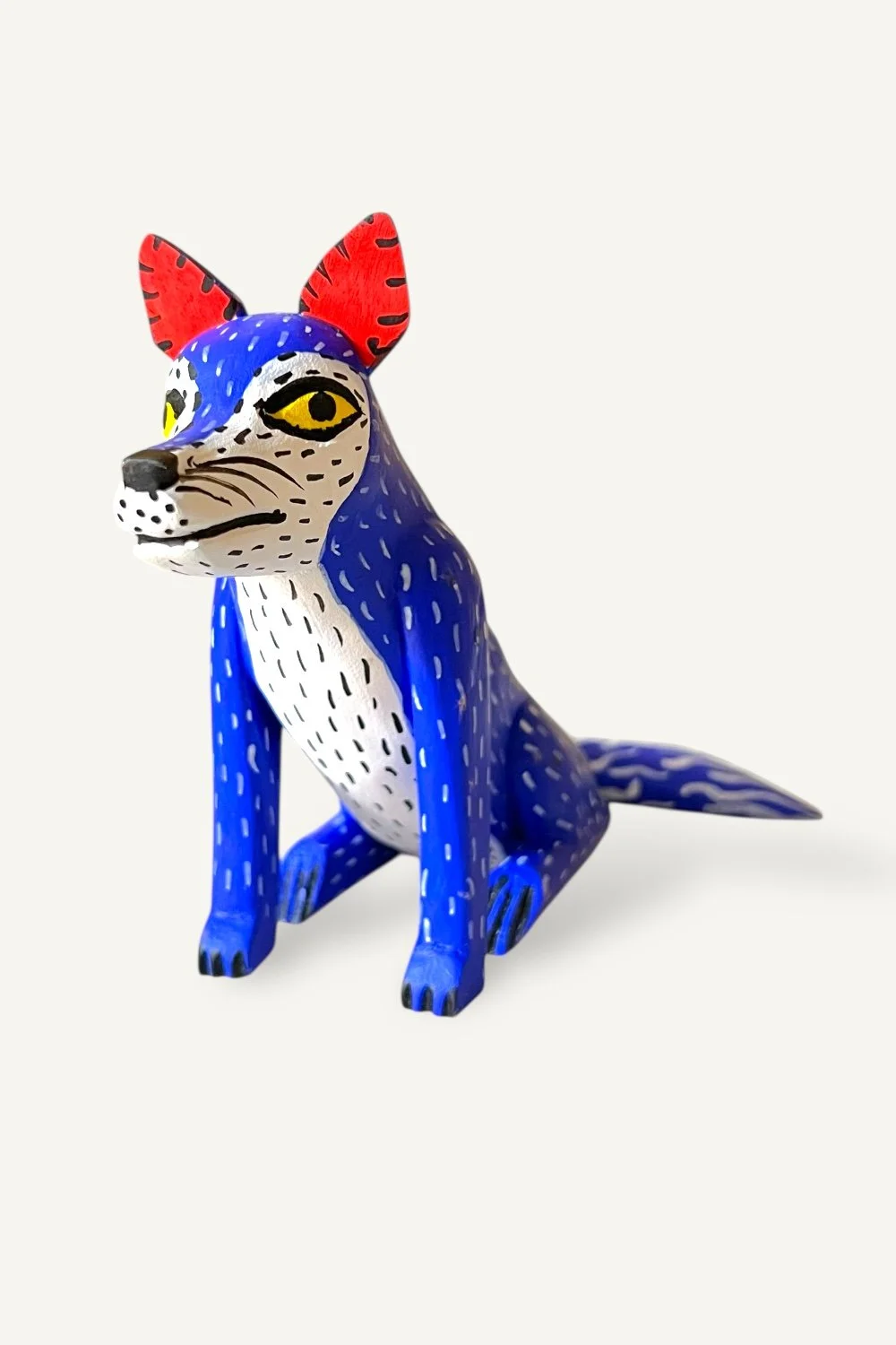 Jaime Santiago carved wood coyote made in Oaxaca