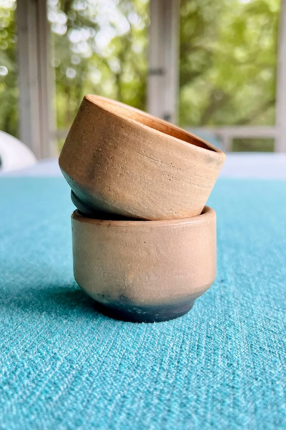 Pair of wood fired mezcal cups