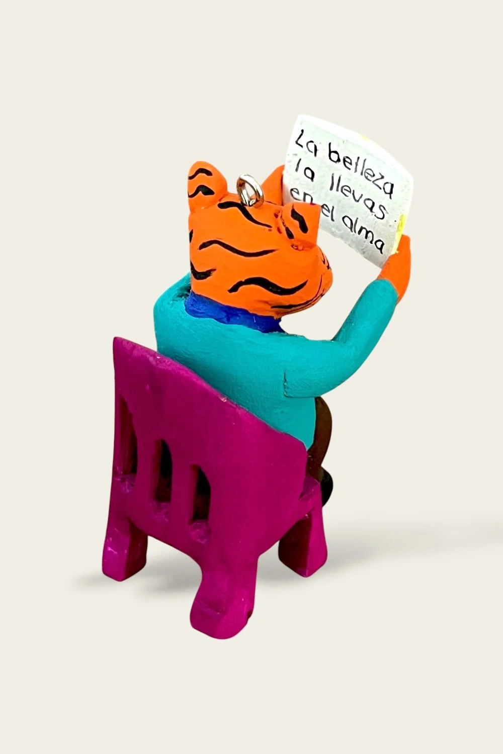Carved Oaxacan tiger ornament