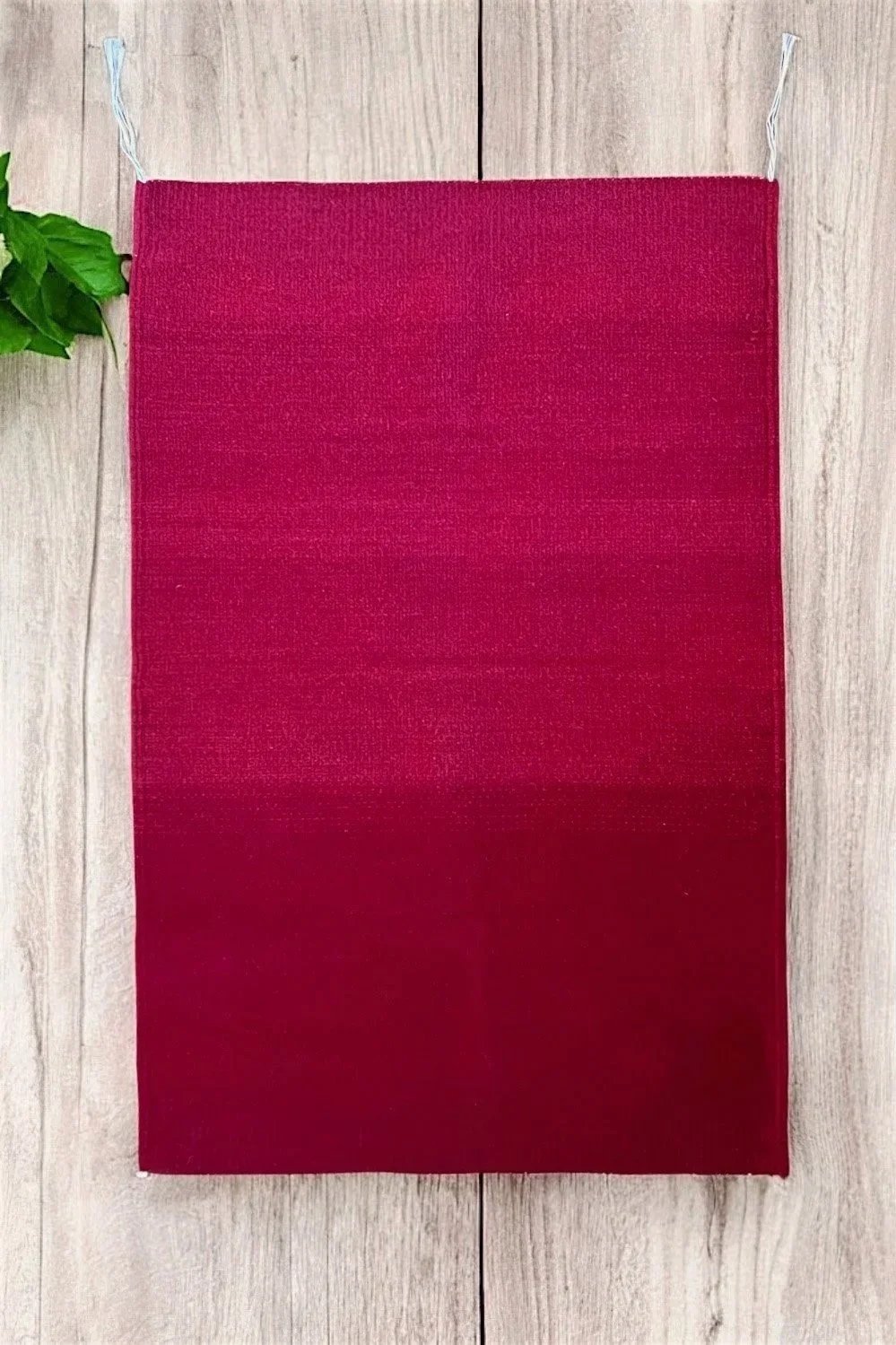 Cochineal hand dyed and handwoven wool rug