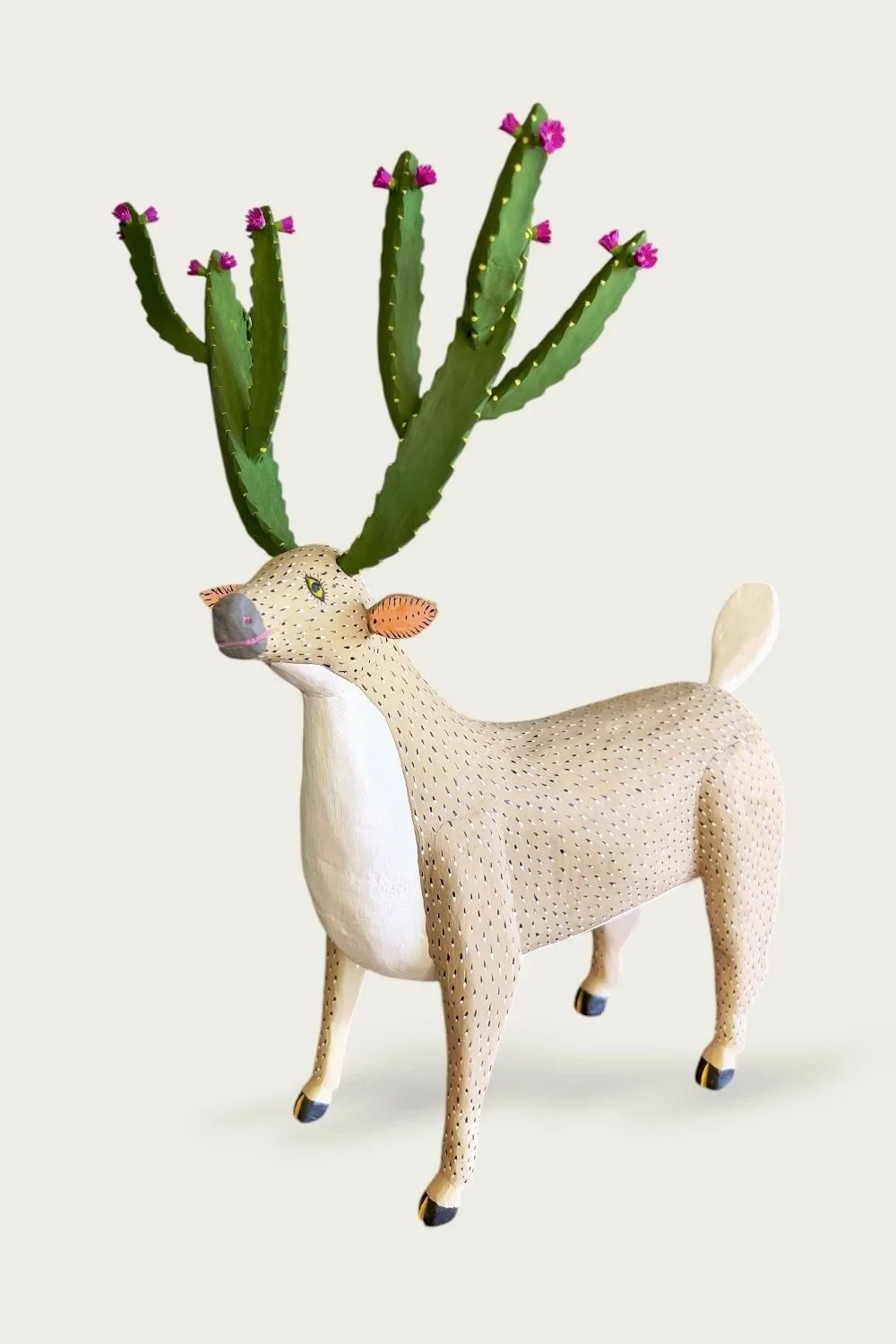 Gabio Reyes Oaxaca wood carving of a deer