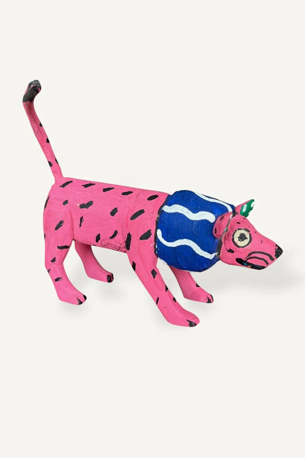 Pink lion alebrije made in Oaxaca