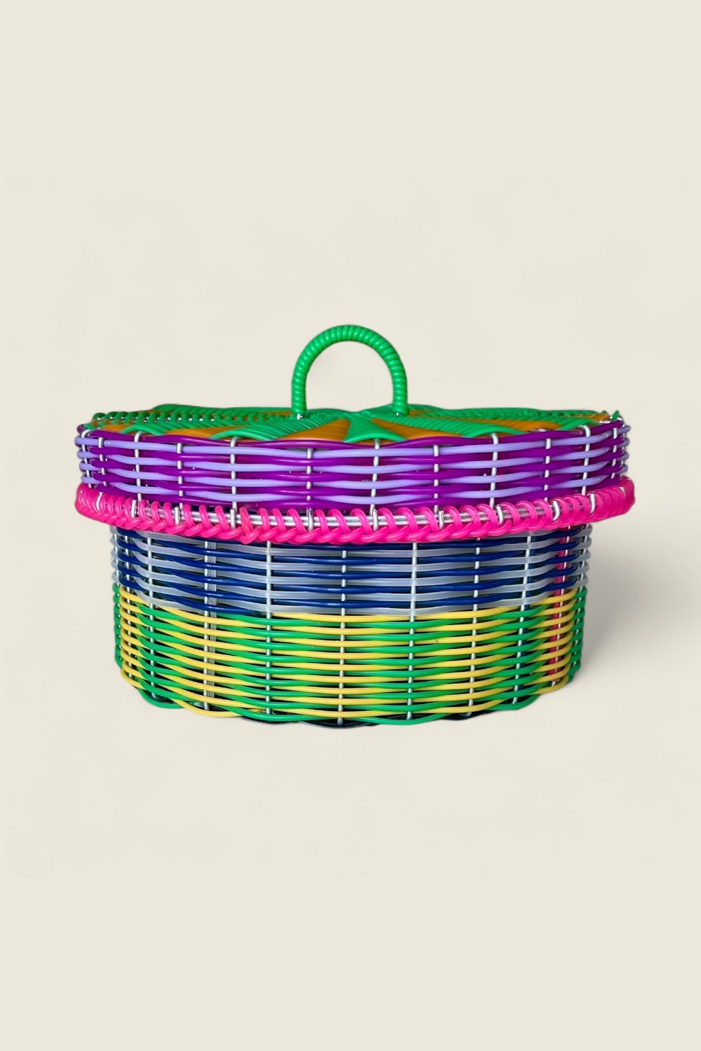 Woven plastic wire tortilla basket