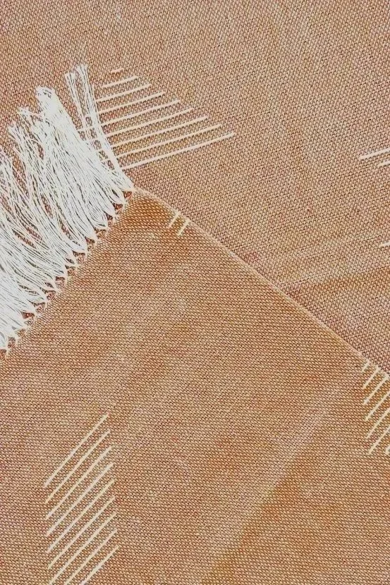 Terra cotta handwoven cotton table runner