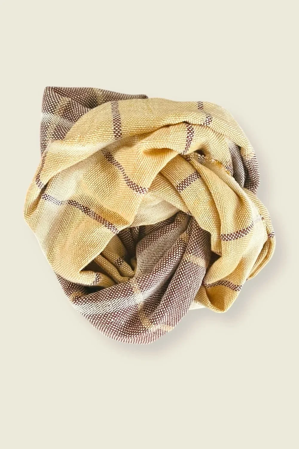 Natural dyed handwoven cotton scarf made in Oaxaca