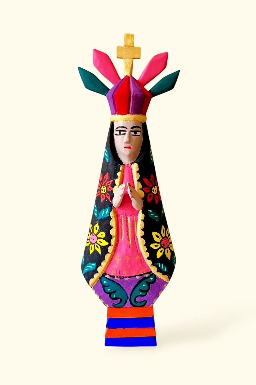 Jaime Santiago carved wooden Virgin de Juquila