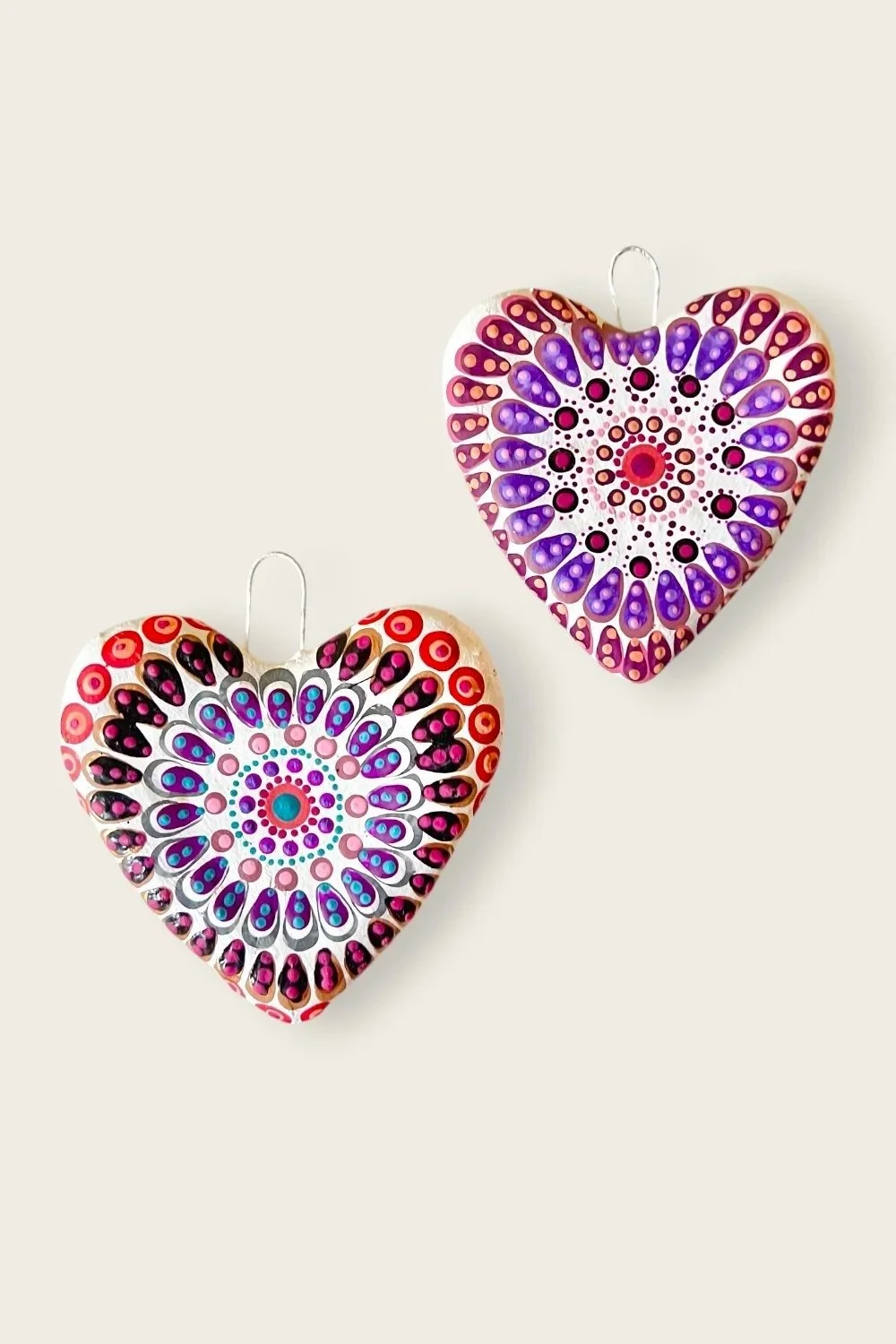 mexican clay painted heart by Concepcion Aguilar