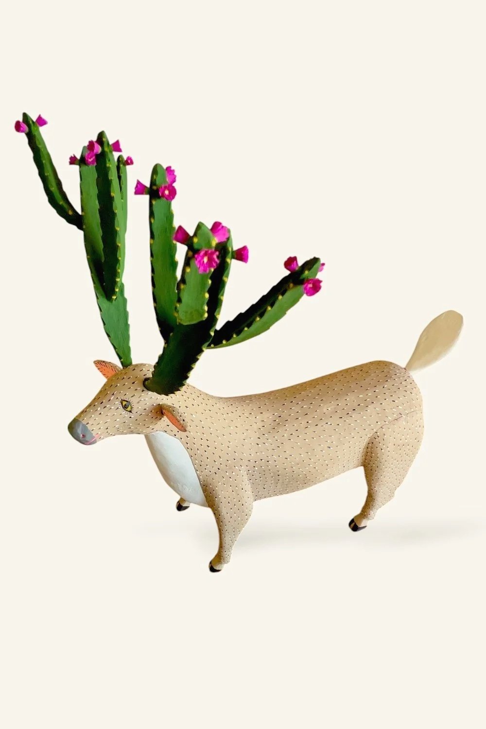 Gabino Reyes carved deer with cactus antlers