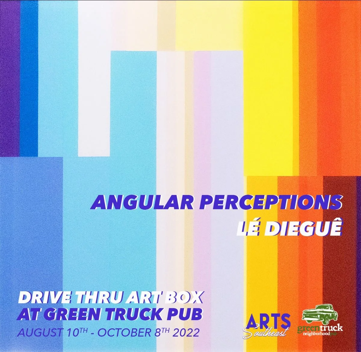 "Angular Perceptions:" lé dieguê in The Drive Thru Art Box at Green Truck Pub