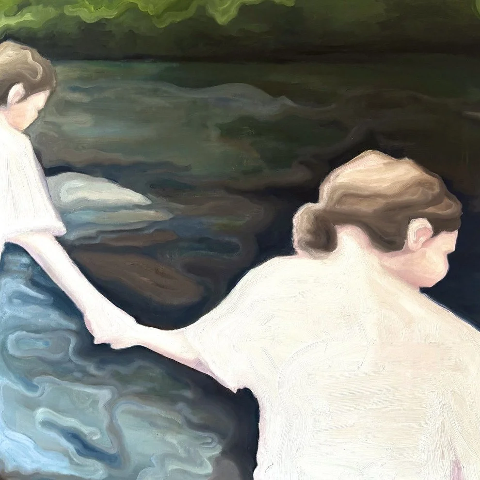Anna Falk, &quot;Emergence,&quot; 2025. Oil on canvas, 30 x 30 inches.⁠
⁠
&ldquo;Children are wild by nature &ndash; a wildness that is uniquely innocent and pure, a vibrancy lost as we assimilate to the world around us. 'Emergence' explores the play