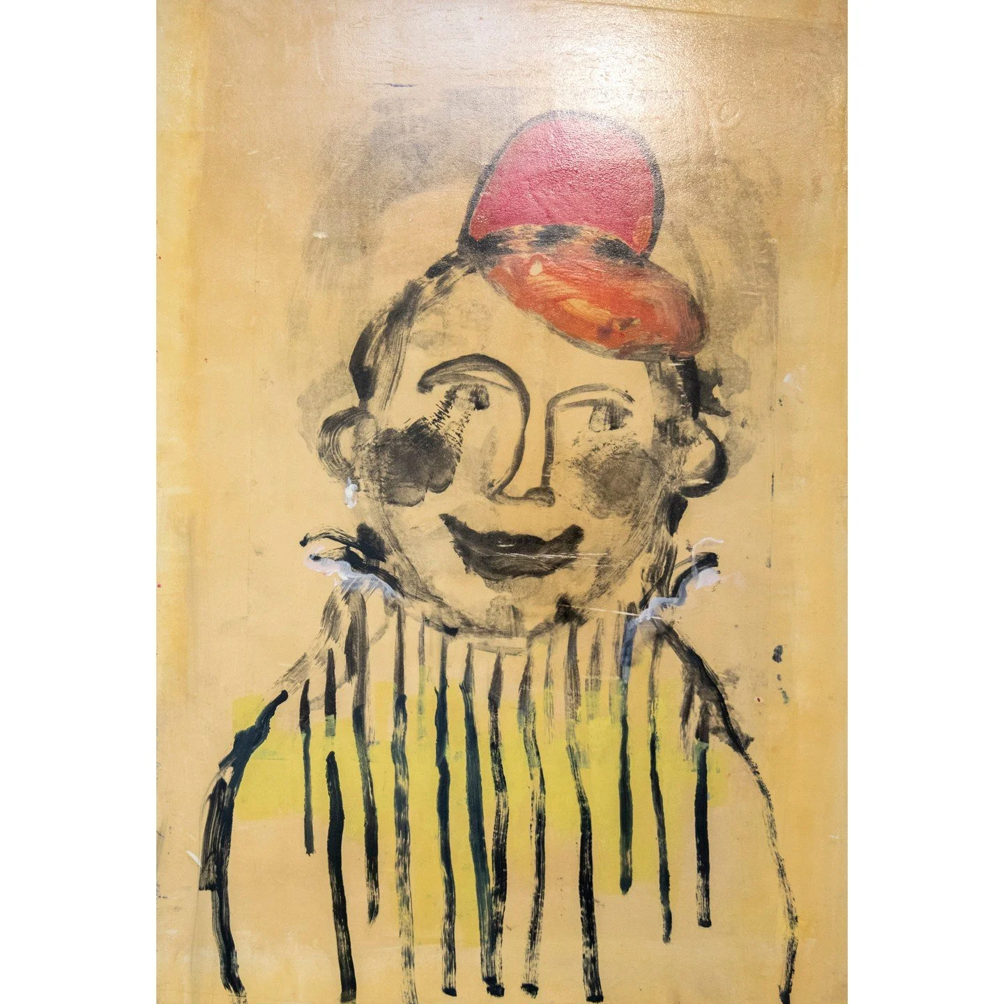 Debora Oden, &quot;Marc (Chagall).&quot; Oil based paint pigment on paper, mounted with archival glue on wood, cold wax coating, 37.5 &times; 25.5 inches. ⁠
⁠
@deboden⁠
⁠
FINAL DAYS! This work is currently On Display in &quot;Whistling in the Dark,&q