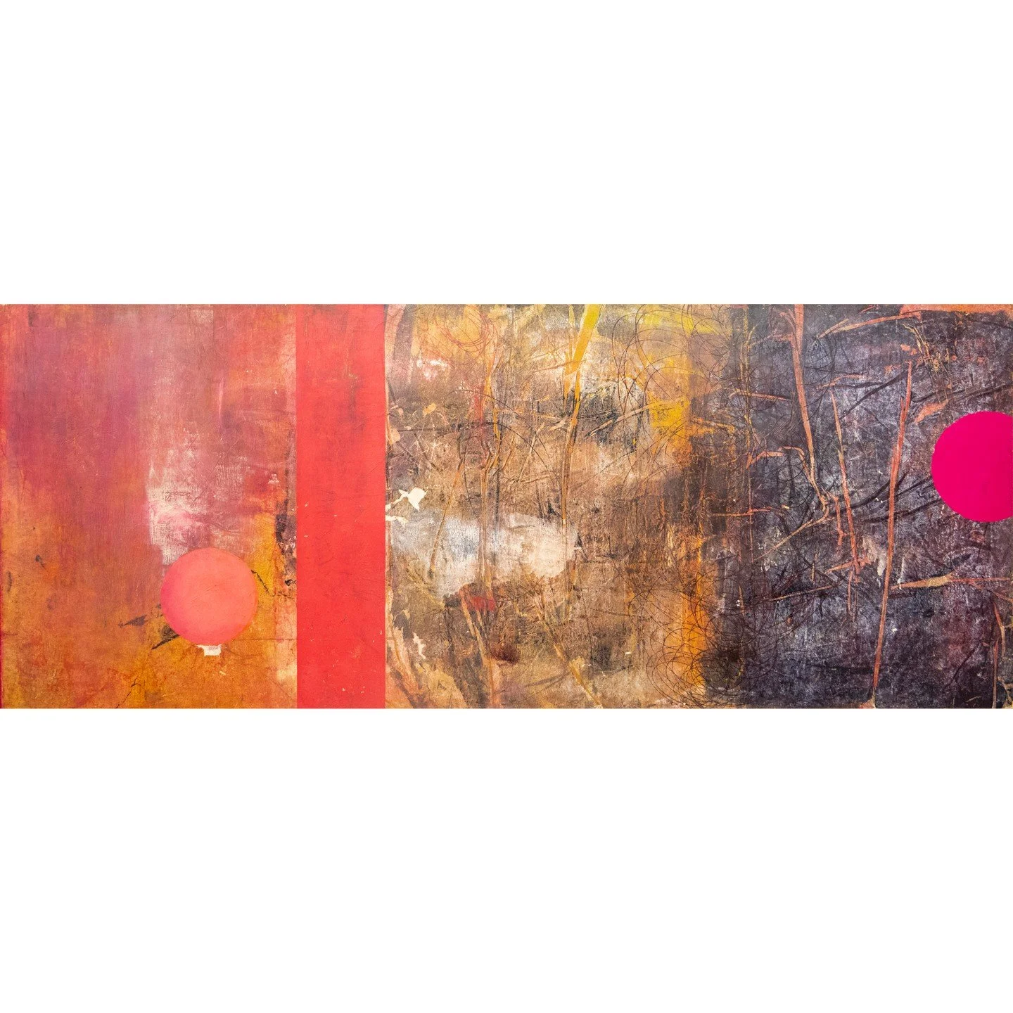 Debora Oden, &quot;A Visual Pow Pow Pow! I Like You A Lot, I Like You A Lot.&quot; Oil based paint pigment on paper, mounted with archival glue on wood, cold wax coating, 73 &times; 31 inches. ⁠
⁠
@deboden⁠
⁠
FINAL DAYS! This work is currently On Dis