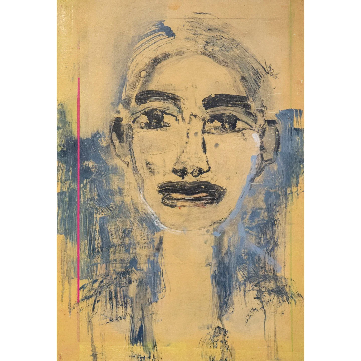 Debora Oden, &quot;The Seeker.&quot; Oil based paint pigment on paper, mounted with archival glue on wood, cold wax coating, 37.5 &times; 25.5 inches. ⁠
⁠
@deboden⁠
⁠
LAST CHANCE! This work is currently On Display in &quot;Whistling in the Dark,&quot