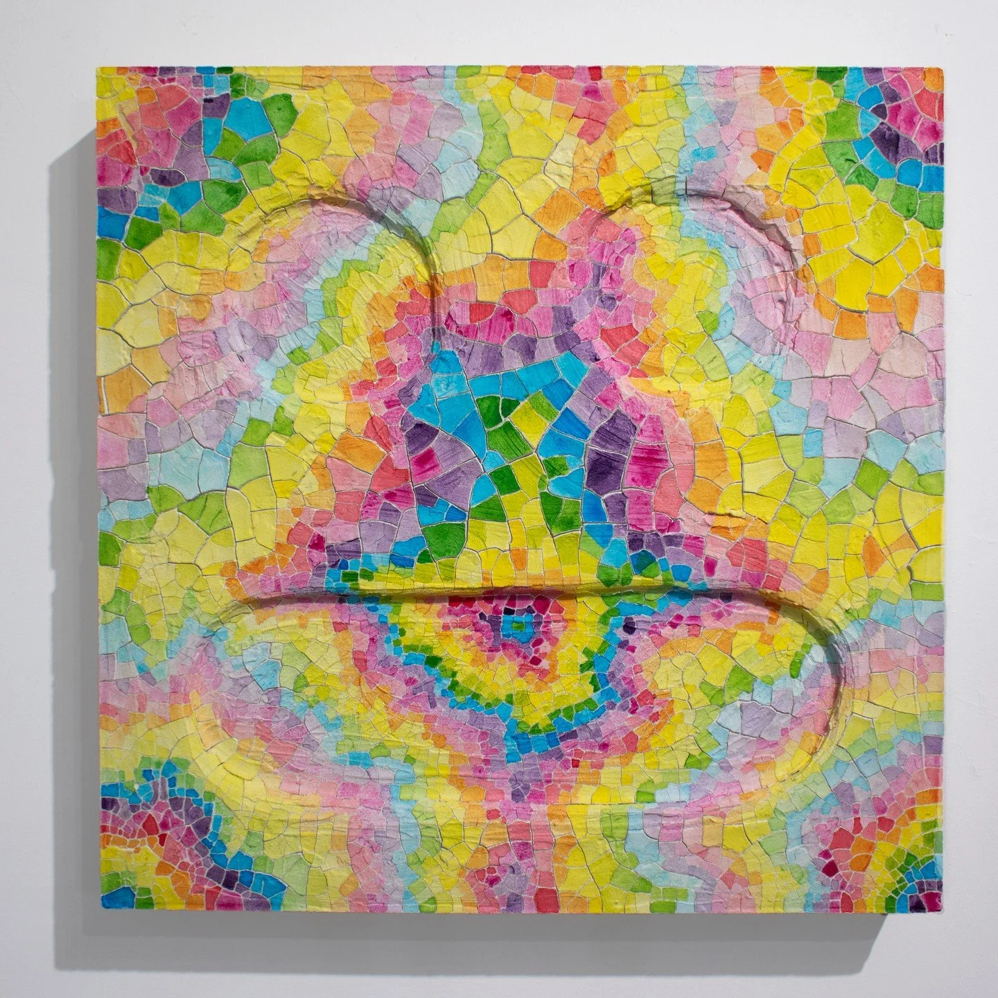 Chris Moss, &ldquo;you are what you are and you ain't what you ain't.&rdquo; Acrylic,  acrylic medium and joint compound on panel, 19.75 x 19.75 inches. ⁠
⁠
@mrhopthescissor⁠
⁠
On Display in &quot;Yoink! New works by Chris Moss,&quot; A solo exhibiti