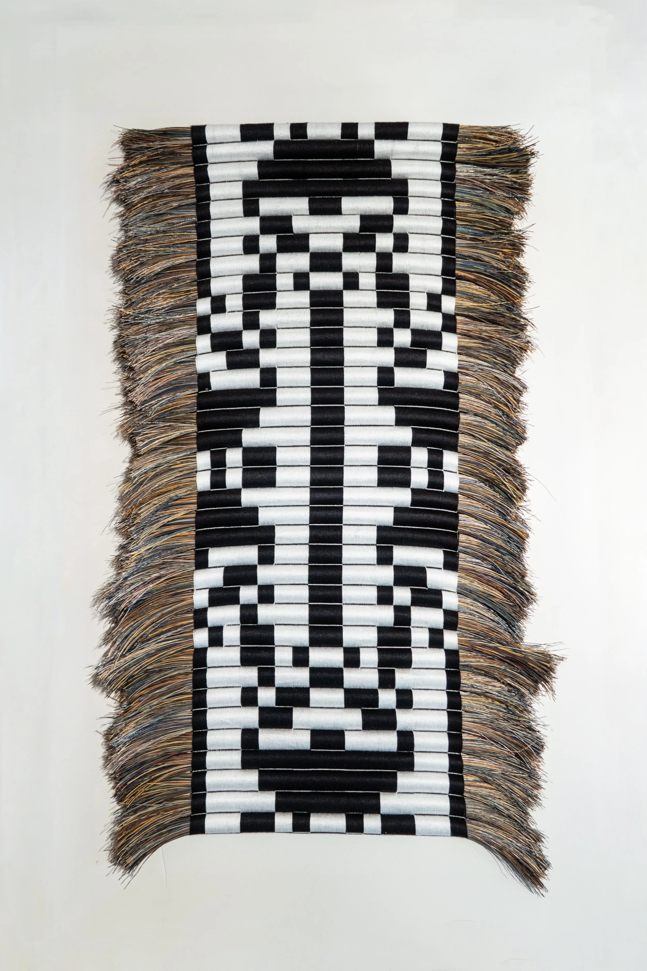  Eliza Bentz,   Expansive 003   (2025) Bamboo, plastic filament, 18 × 36 inches. NFS 