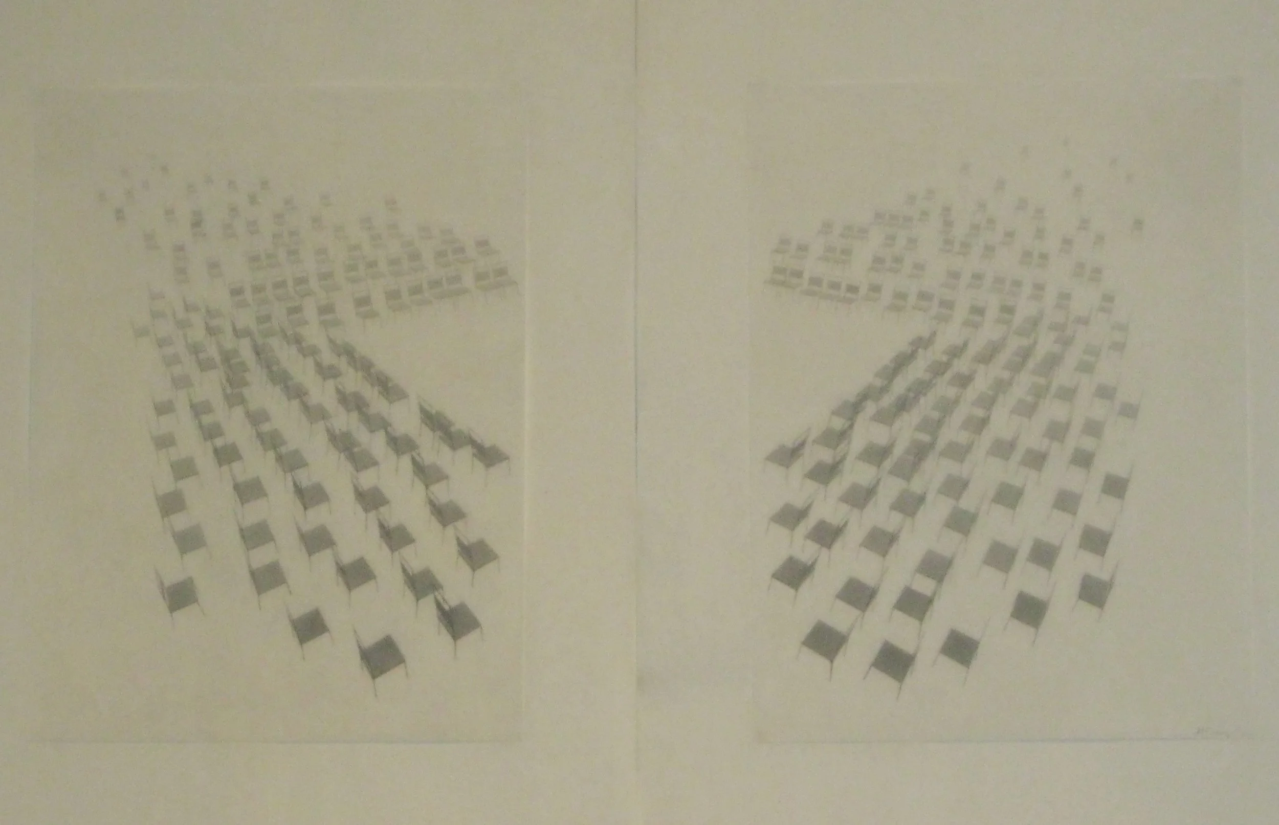  Maggie Evans,   Attempt to Gather    (2012)  Graphite pencil on paper. Diptych: each panel 18 x 12 inches. $2000 