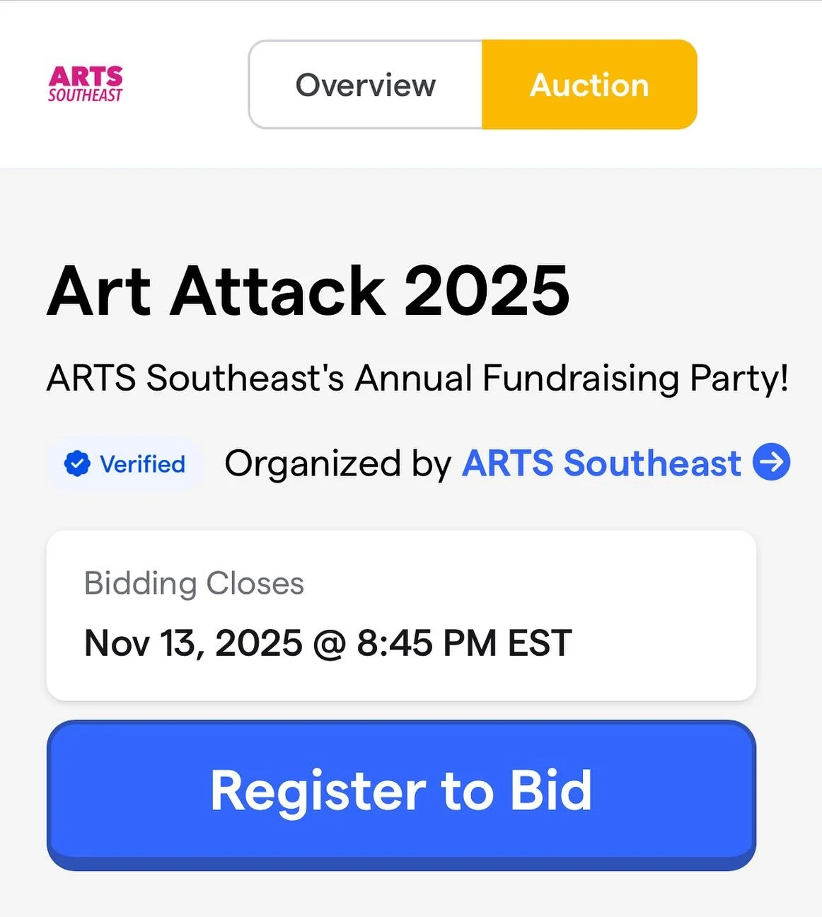 Aaaaand we&rsquo;re off! Our ART ATTACK Auction is NOW LIVE! Whether you were able to snag a ticket to our now sold-out event or not, this auction is open to all! 

Visit the link in bio to place your bids now! 

We&rsquo;ve got some truly incredible