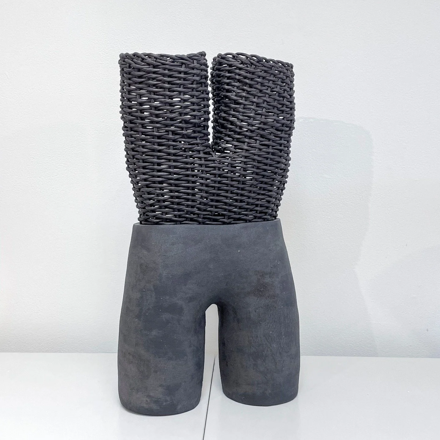 Eliza Bentz, &ldquo;Vessel 11.&rdquo; Earthenware and paper, 10.5 x 5 x 20 inches. ⁠
⁠
@eliza.bentz⁠
⁠
On Display in &ldquo;Speculative Structures,&rdquo; A Group Exhibition featuring Eliza Bentz, Maggie Evans, Jennifer Moss, Sharon Nowood and Joanna