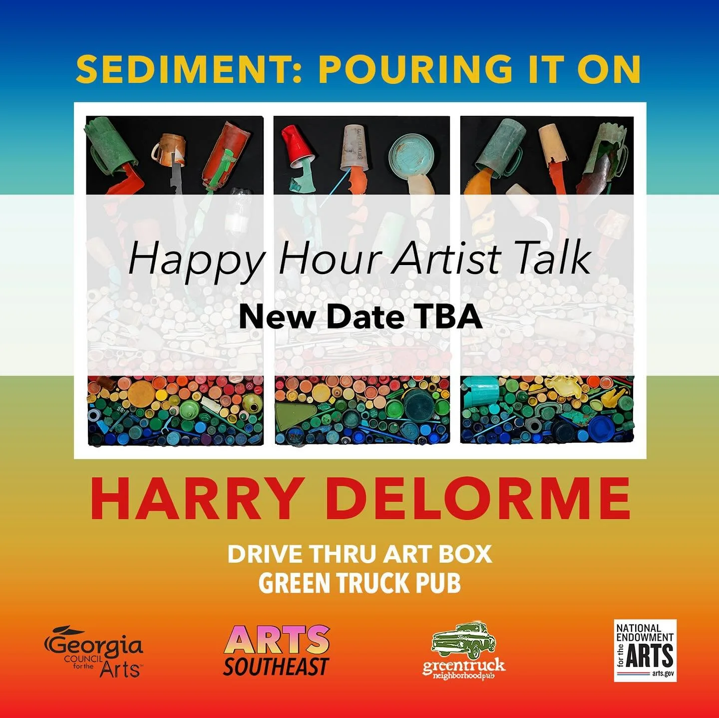 📣 Artist Talk Reschedule: Stay tuned for a new date for Harry DeLorme&rsquo;s Happy Hour Artist Talk in conjunction with his project &ldquo;Sediment: Pouring it On&rdquo; in The Drive Thru Art Box!

* * * * * 

Be sure to attend @laneycontemporary H