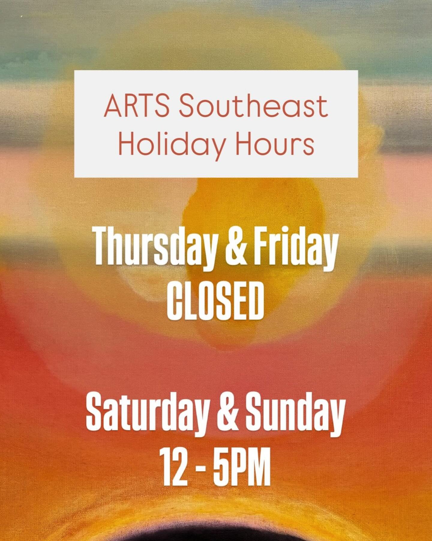 We&rsquo;ll be closed this Thursday &amp; Friday - see you back at the studio on Saturday and Sunday as we resume our normal hours! 

Have family in town? Bring them by to see &ldquo;Speculative Structures&rdquo; on display in The Ellis Gallery at AR