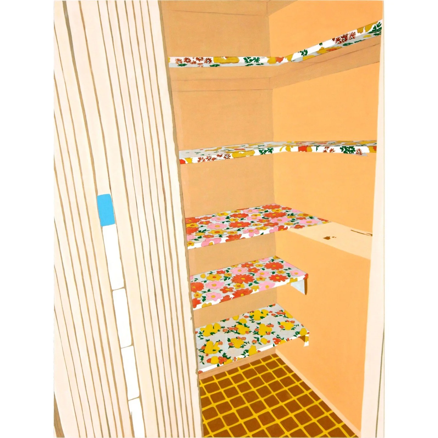 Joanna Paige Silver, &ldquo;Paper Shelves.&rdquo; Acrylic gouache on panel, 30 x 40 inches.⁠
⁠
@joannapaige⁠
⁠
FINAL DAYS! On Display in &ldquo;Speculative Structures,&rdquo; A Group Exhibition featuring Eliza Bentz, Maggie Evans, Jennifer Moss, Shar