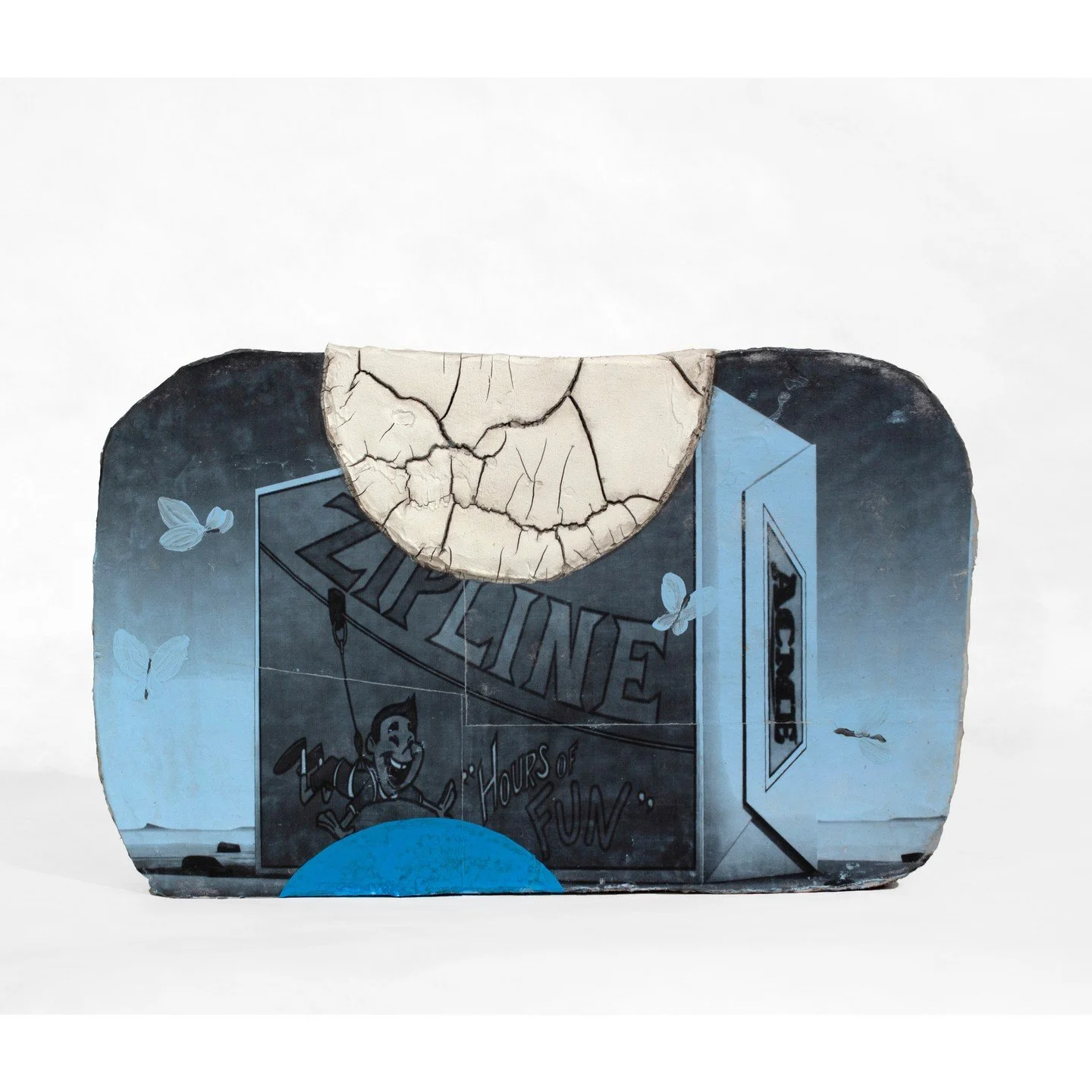 Chris Moss, &ldquo;hello mate, sorry for the random approach.&rdquo; Acrylic, paper clay and acrylic medium, 18.75 x 11.875 x 7 inches. ⁠
⁠
@mrhopthescissor⁠
⁠
On Display in &quot;Yoink! New works by Chris Moss,&quot; A solo exhibition by Chris Moss 