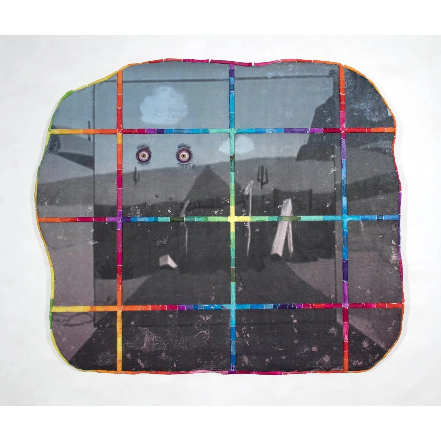 Chris Moss, &ldquo;the Nobel prize for painting the future as you need to see it.&rdquo; Acrylic on artist-made cardboard and paper clay substrate, 30.75 x 35.25 inches. ⁠
⁠
@mrhopthescissor⁠
⁠
On Display in &quot;Yoink! New works by Chris Moss,&quot