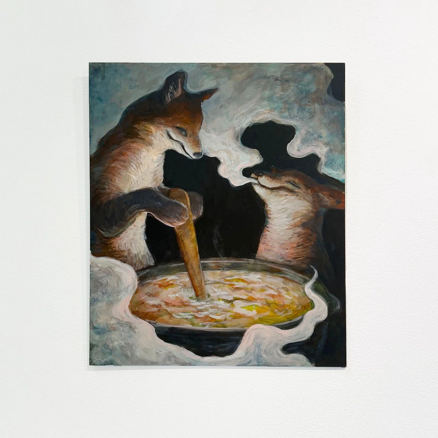 ⁠
Ella Stouse, &ldquo;Ranger&rsquo;s Fox and The Physician.&rdquo; Acrylic on board, 11 &times; 14 inches.⁠
⁠
@ellastouse⁠
⁠
On Display in &ldquo;Off the Wall,&rdquo; A Group Exhibition of small works featuring 30 supporters of Arts Southeast, in the
