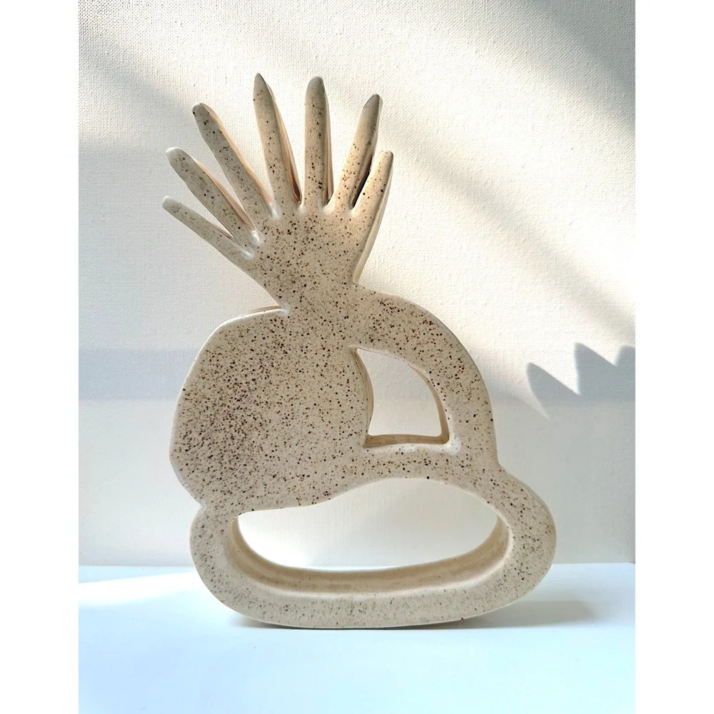 Kirby Waller, &ldquo;Reap.&rdquo; Stoneware ceramic, 9 &times; 6 &times; 1.5 inches.⁠
⁠
@kirbywith_____⁠
⁠
On Display in &ldquo;Off the Wall,&rdquo; A Group Exhibition of small works featuring 30 supporters of Arts Southeast, in the Arts Southeast Su